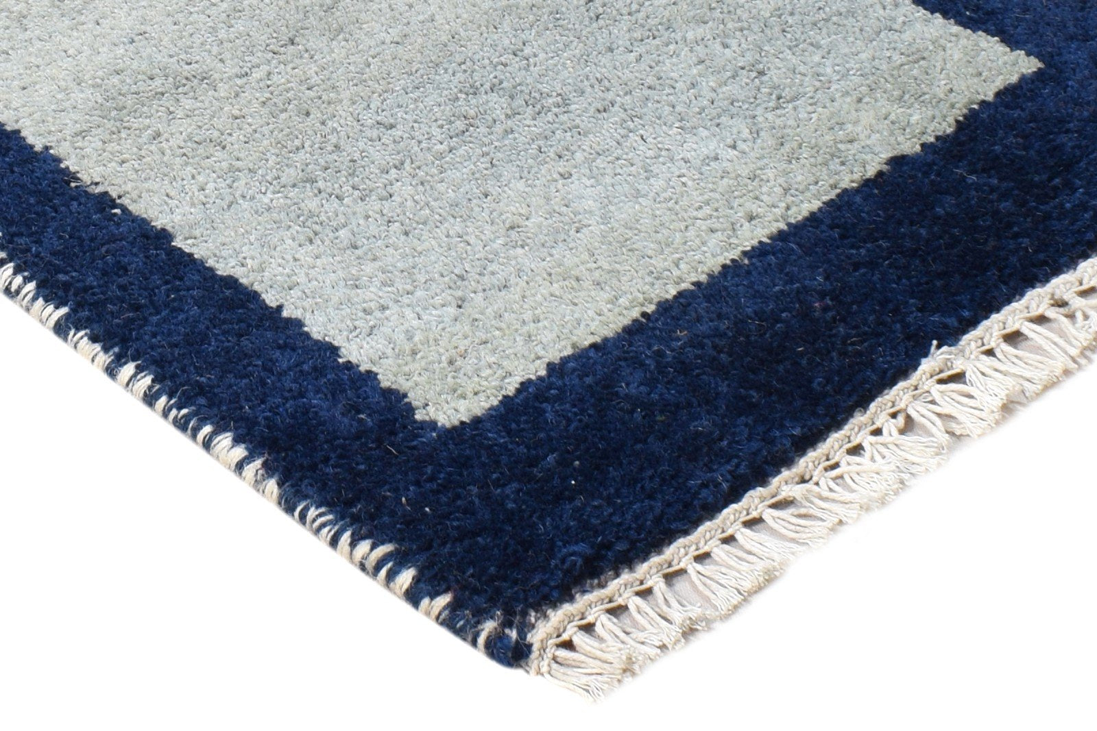 Wool Grey Rug 1' X 2' Tribal Hand Knotted Southwestern Bordered Small Carpet 7865184125077