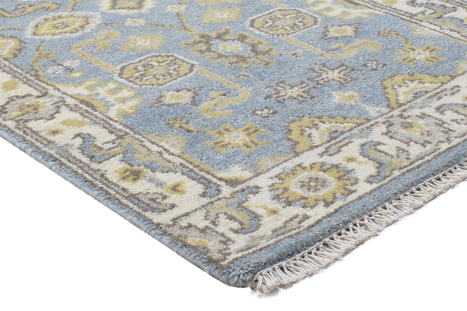 Wool Grey Rug 2'6 X 10' Persian Hand Knotted Oushak Oriental Small Runner 7864829182101