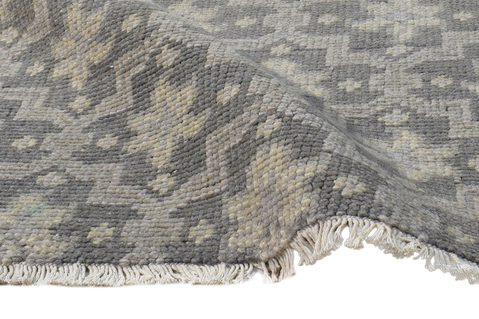 Wool Grey Rug 2' X 2' Modern Hand Knotted Moroccan Trellis Small Carpet 7865152635029