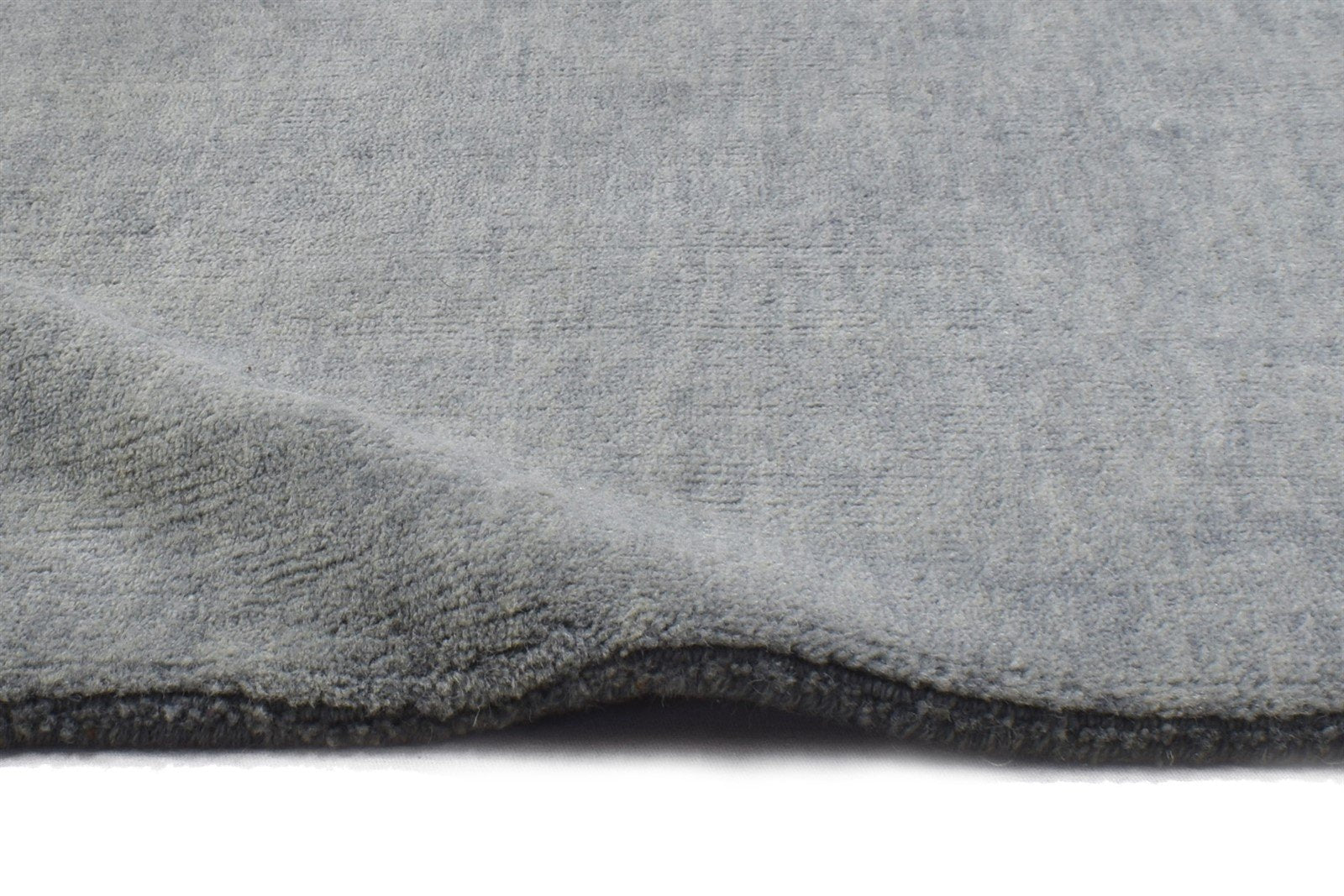 Wool Grey Rug 2' X 2' Modern Handloom Scandinavian Solid Small Carpet 7864129650837