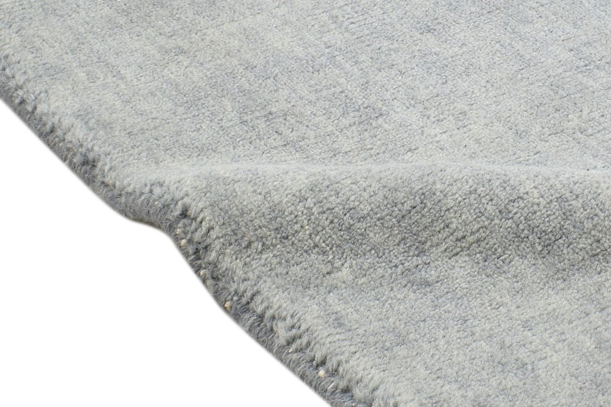 Wool Grey Rug 2' X 2' Modern Handloom Scandinavian Solid Small Carpet 7864129650837