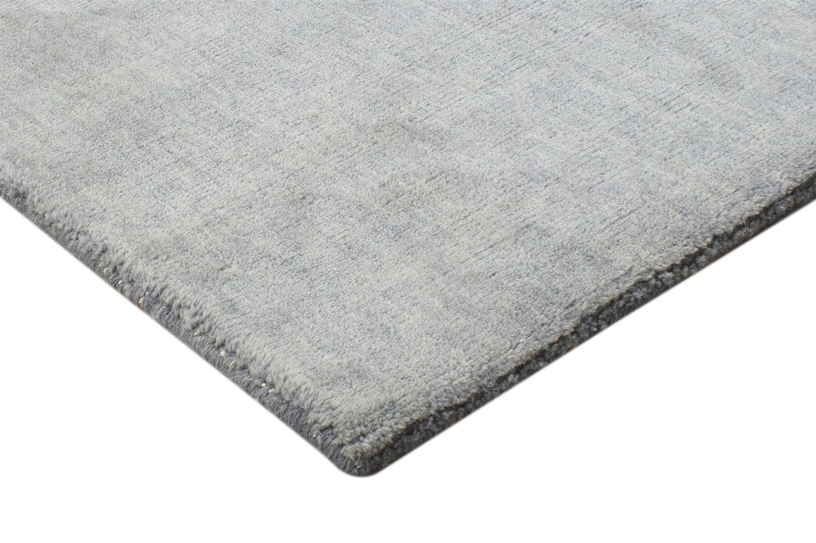 Wool Grey Rug 2' X 2' Modern Handloom Scandinavian Solid Small Carpet 7864129650837