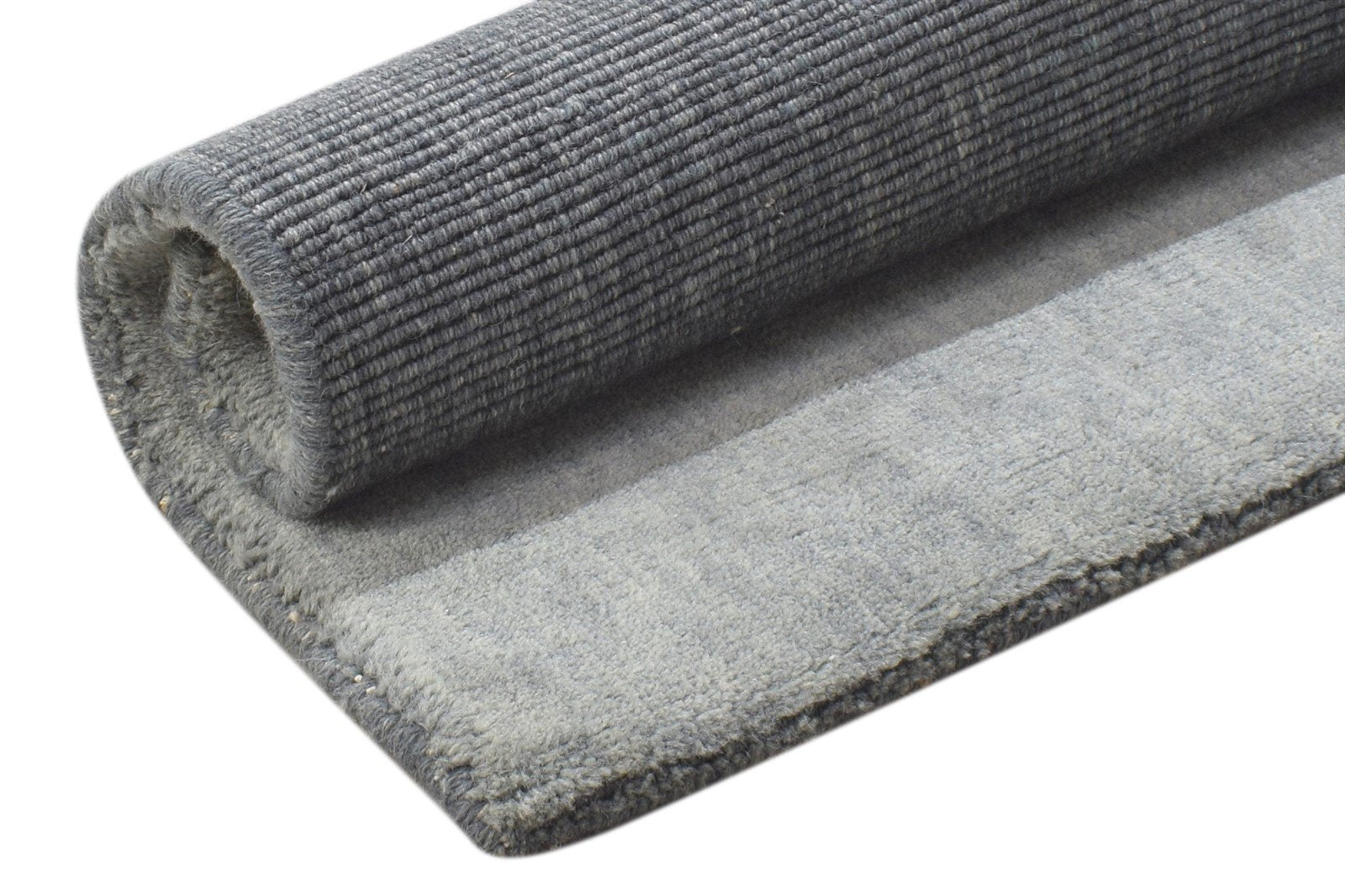 Wool Grey Rug 2' X 2' Modern Handloom Scandinavian Solid Small Carpet 7864129650837