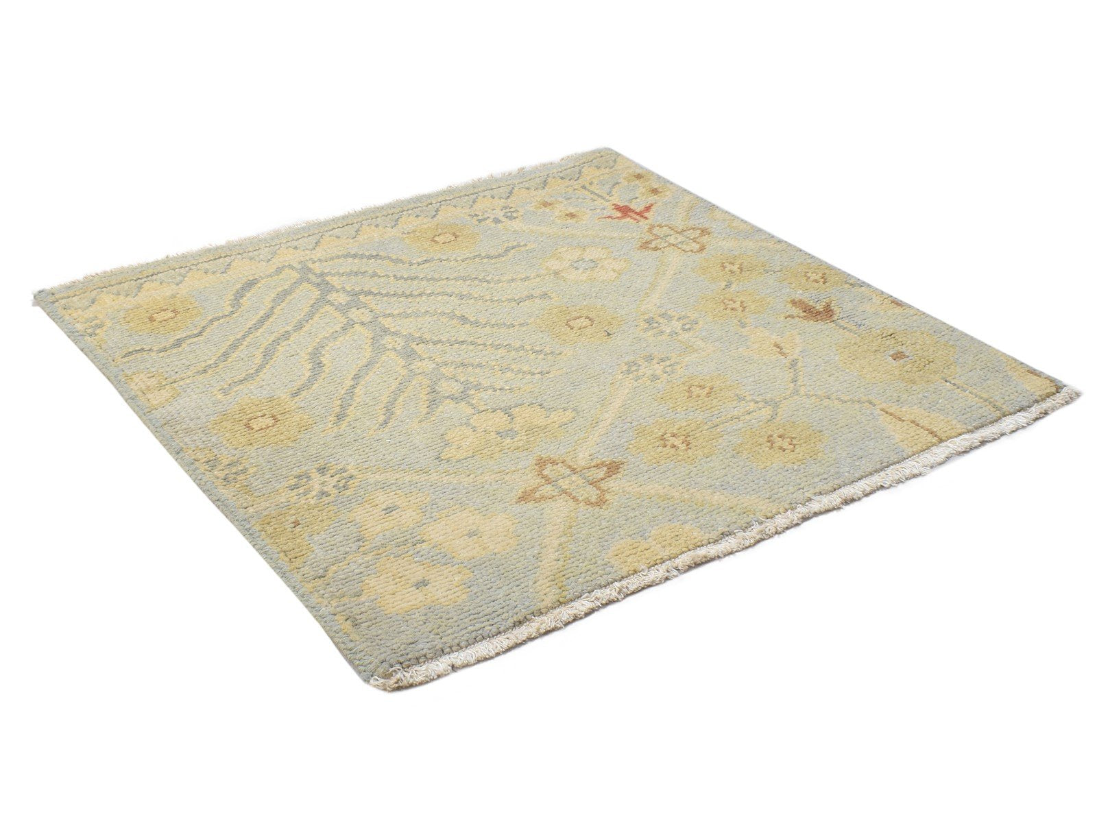 Wool Grey Rug 2' X 2' Persian Hand Knotted Bakhtiari Oriental Small Carpet 7864119361685