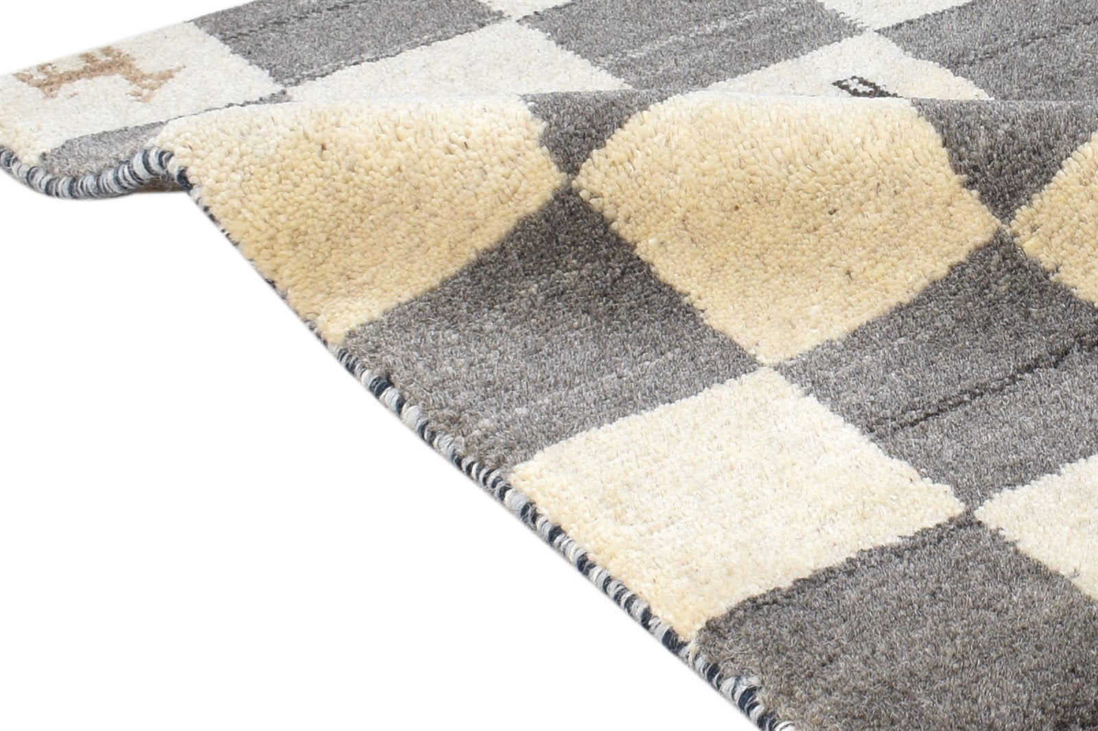 Wool Grey Rug 2' X 2' Southwestern Hand Knotted Gabbeh Tribal Small Carpet 7865102368917