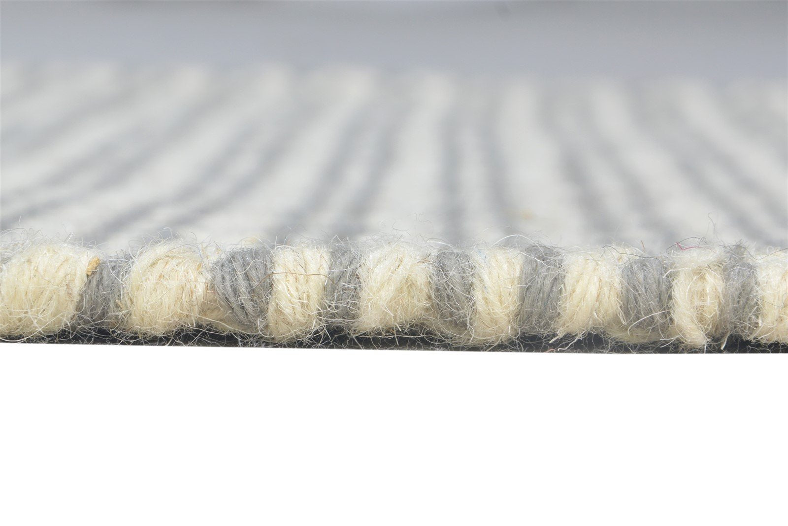 Wool Grey Rug 2' X 3' Modern Flatweave Scandinavian Striped Small Carpet 7865134907541