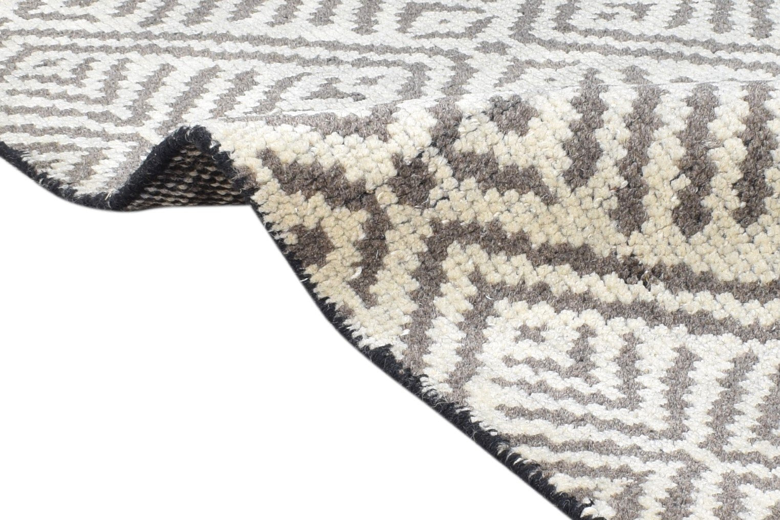 Wool Grey Rug 2' X 3' Modern Hand Knotted Scandinavian Nordic Small Carpet 7865122685077