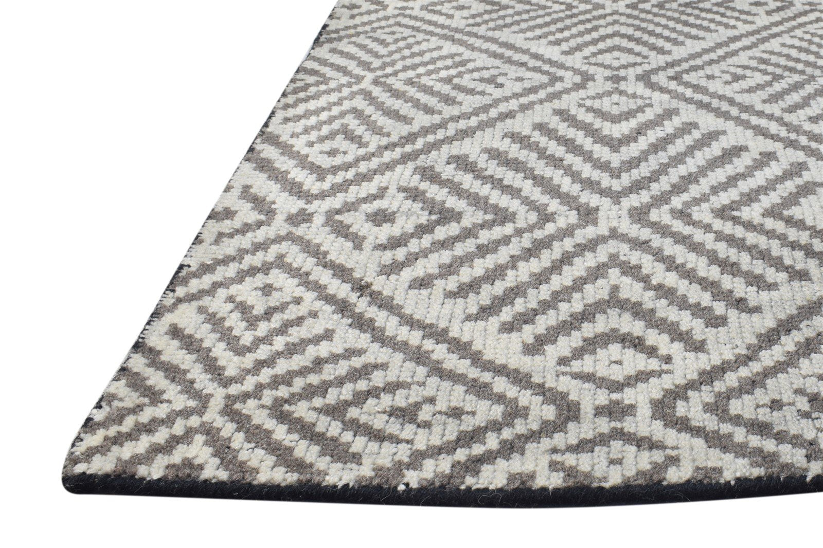 Wool Grey Rug 2' X 3' Modern Hand Knotted Scandinavian Nordic Small Carpet 7865122685077
