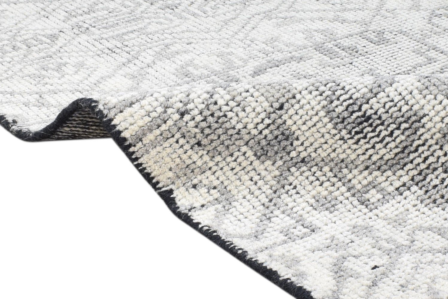 Wool Grey Rug 2' X 3' Modern Hand Knotted Scandinavian Nordic Small Carpet 7865123340437