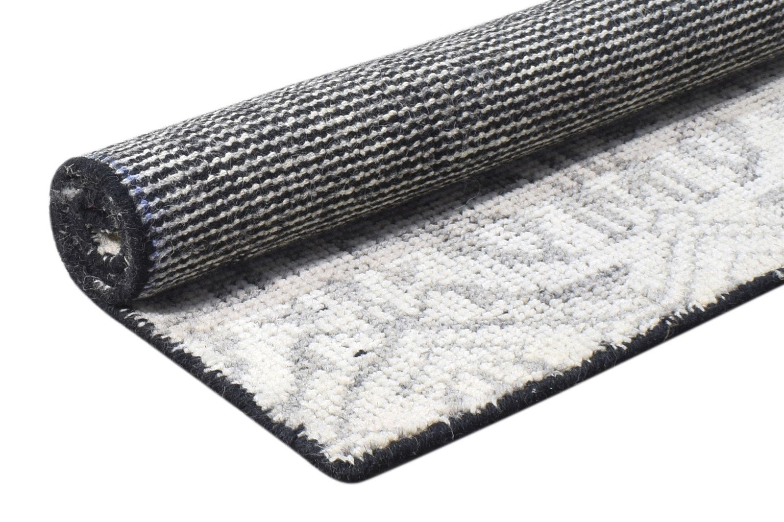 Wool Grey Rug 2' X 3' Modern Hand Knotted Scandinavian Nordic Small Carpet 7865123340437