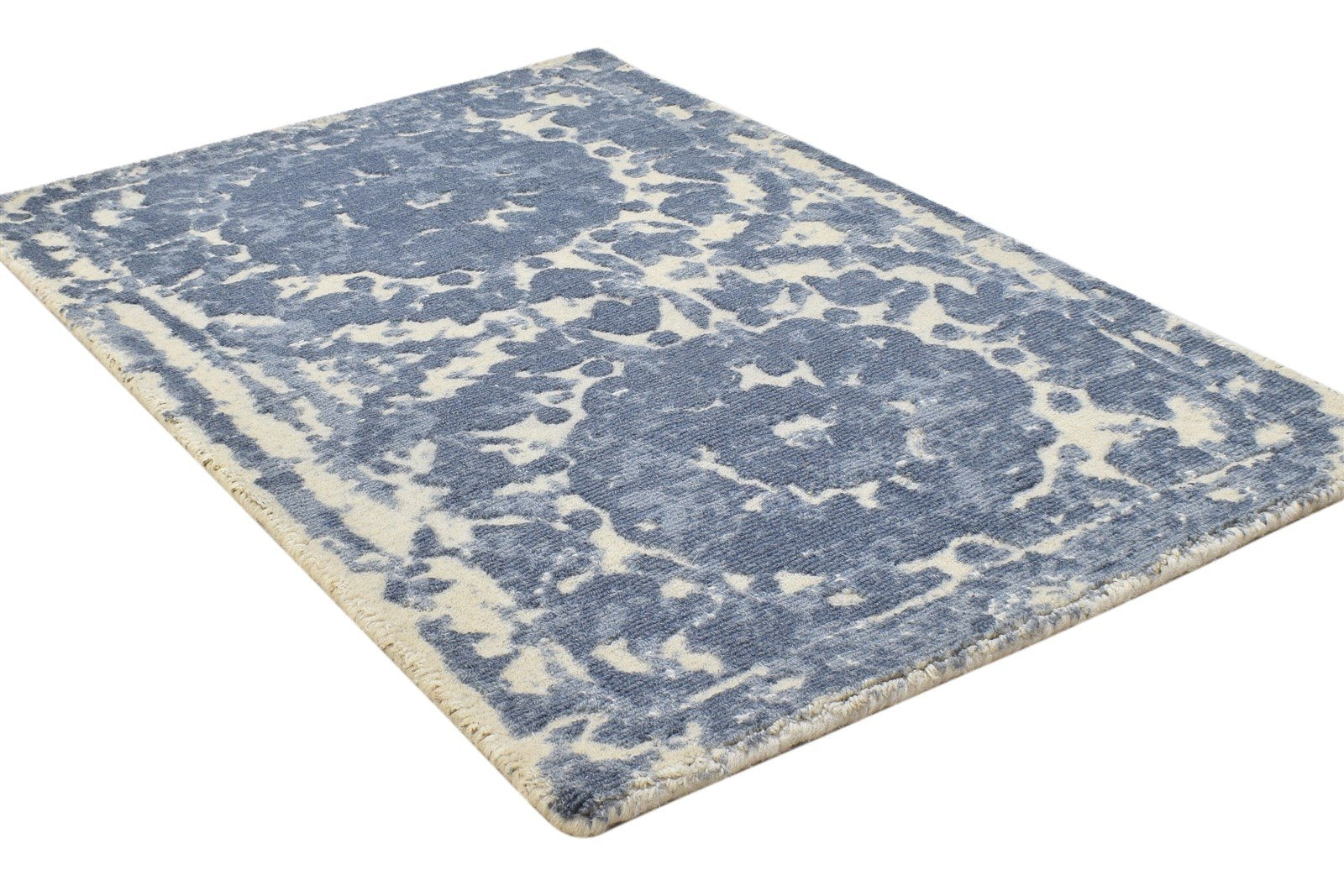 Wool Grey Rug 2' X 3' Modern Hand Tufted Moroccan Floral Small Carpet 7864823152789