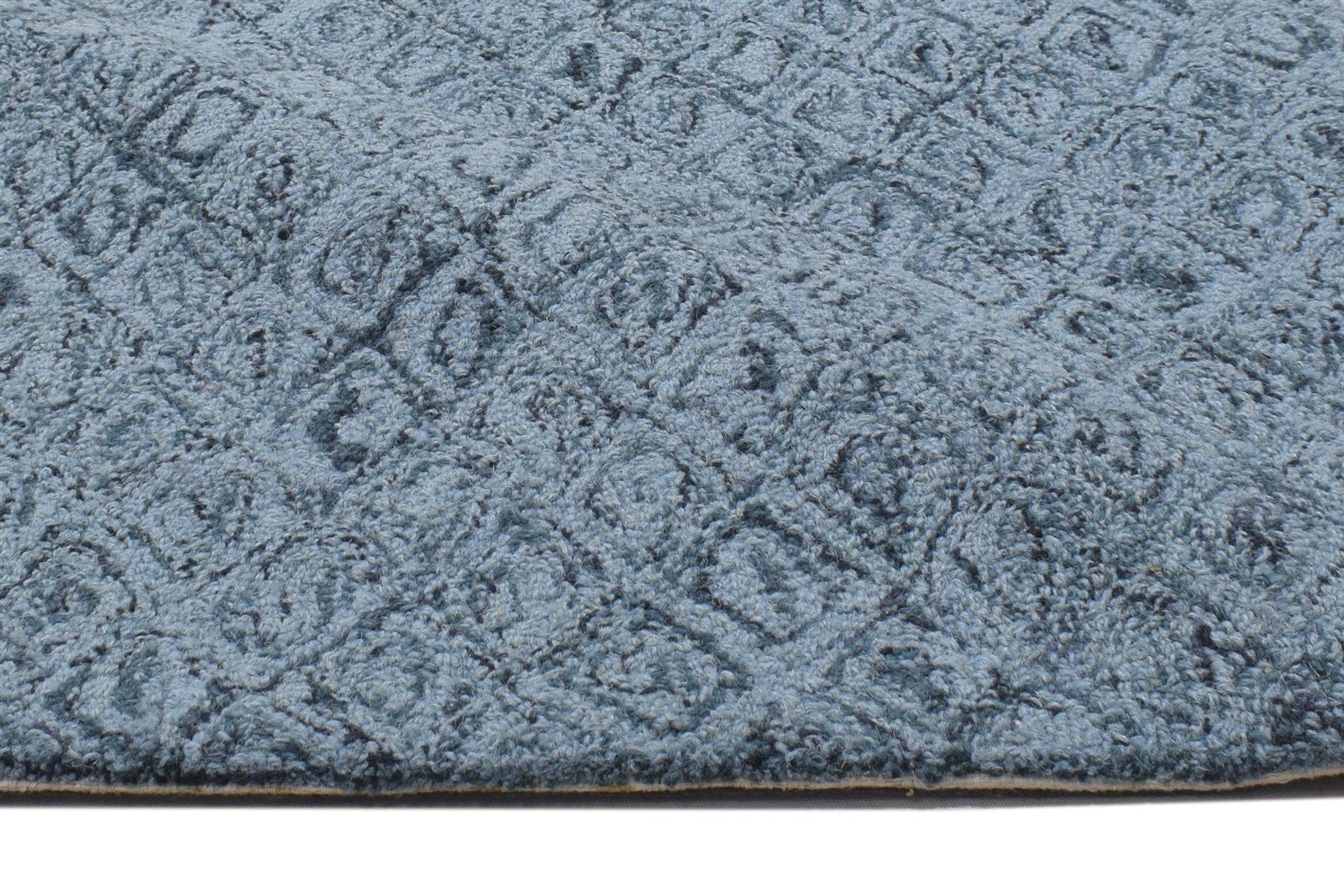 Wool Grey Rug 2' X 3' Modern Hand Tufted Moroccan Trellis Small Carpet 7864135647381