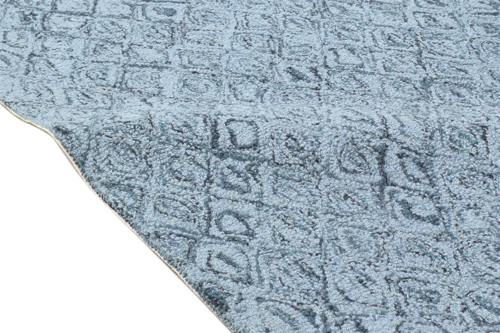 Wool Grey Rug 2' X 3' Modern Hand Tufted Moroccan Trellis Small Carpet 7864135647381