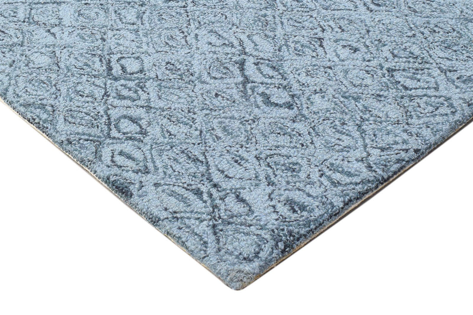 Wool Grey Rug 2' X 3' Modern Hand Tufted Moroccan Trellis Small Carpet 7864135647381