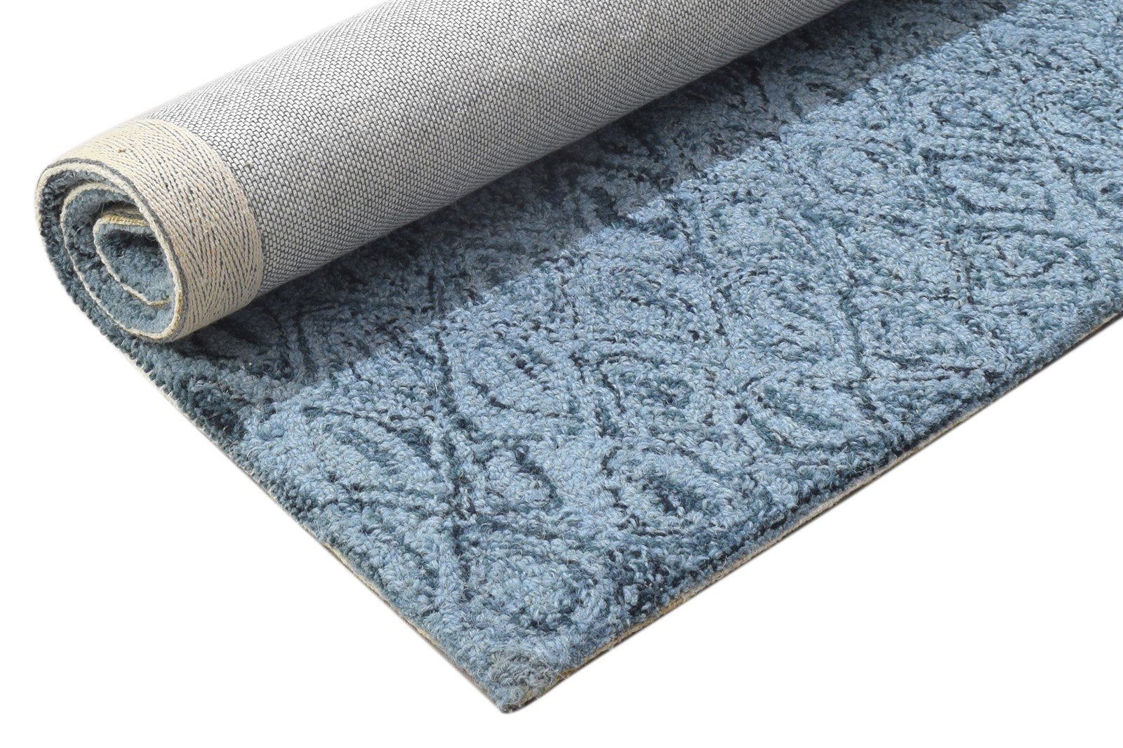 Wool Grey Rug 2' X 3' Modern Hand Tufted Moroccan Trellis Small Carpet 7864135647381