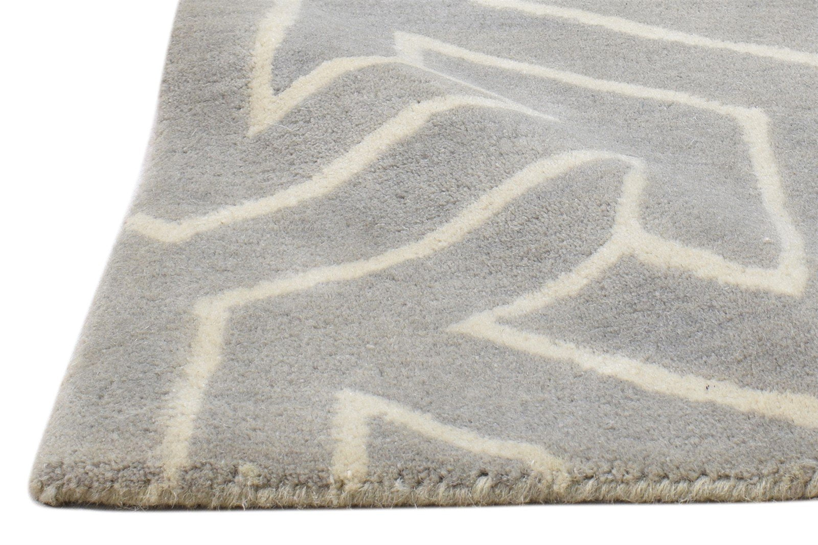Wool Grey Rug 2' X 3' Modern Hand Tufted Scandinavian Arrows Small Carpet 7860695793813