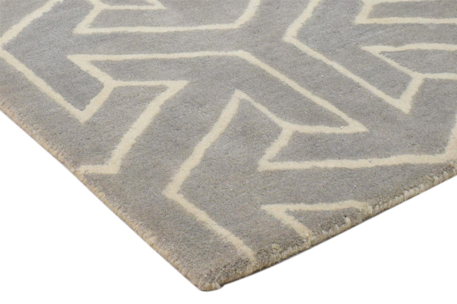 Wool Grey Rug 2' X 3' Modern Hand Tufted Scandinavian Arrows Small Carpet 7860695793813