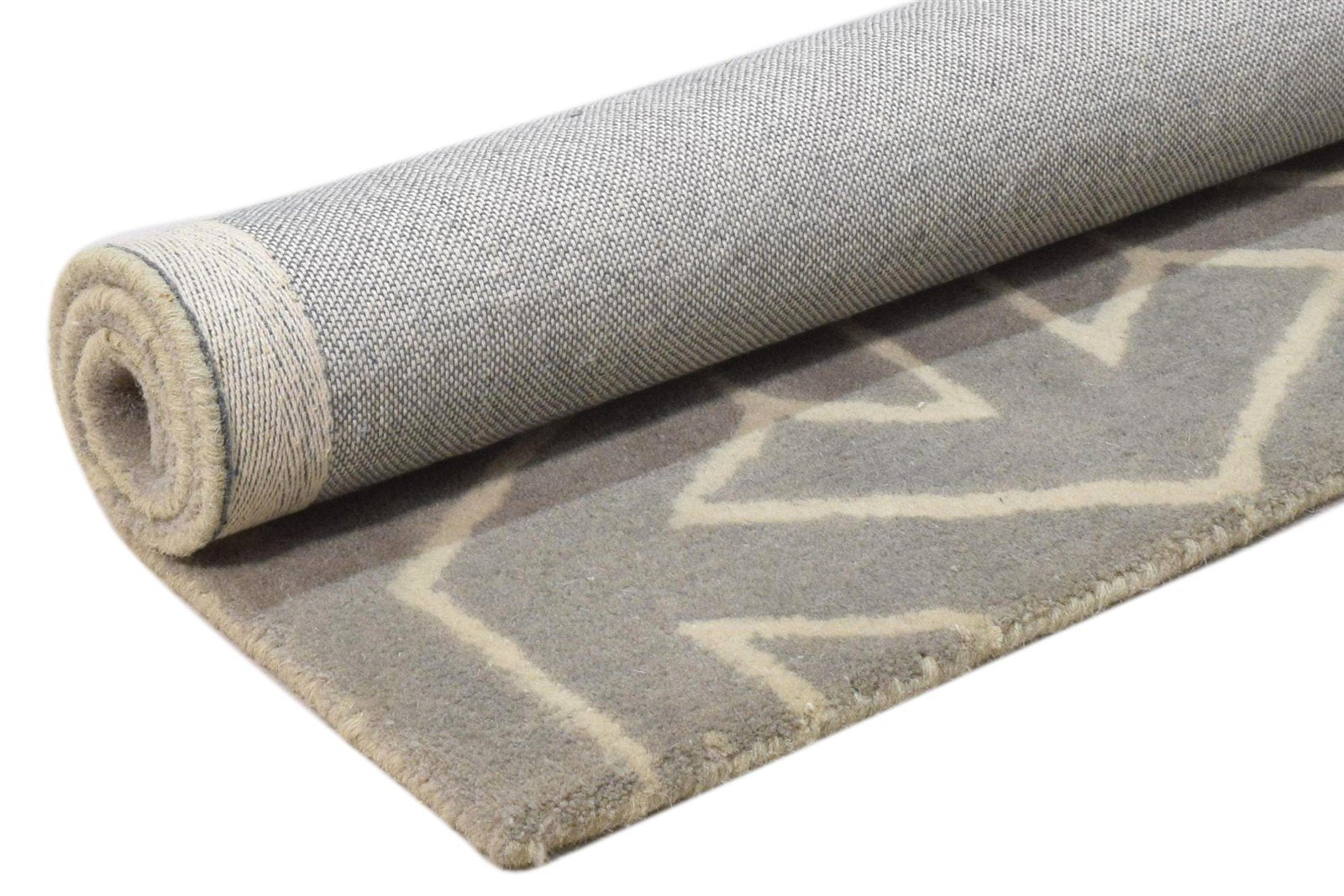 Wool Grey Rug 2' X 3' Modern Hand Tufted Scandinavian Arrows Small Carpet 7860695793813