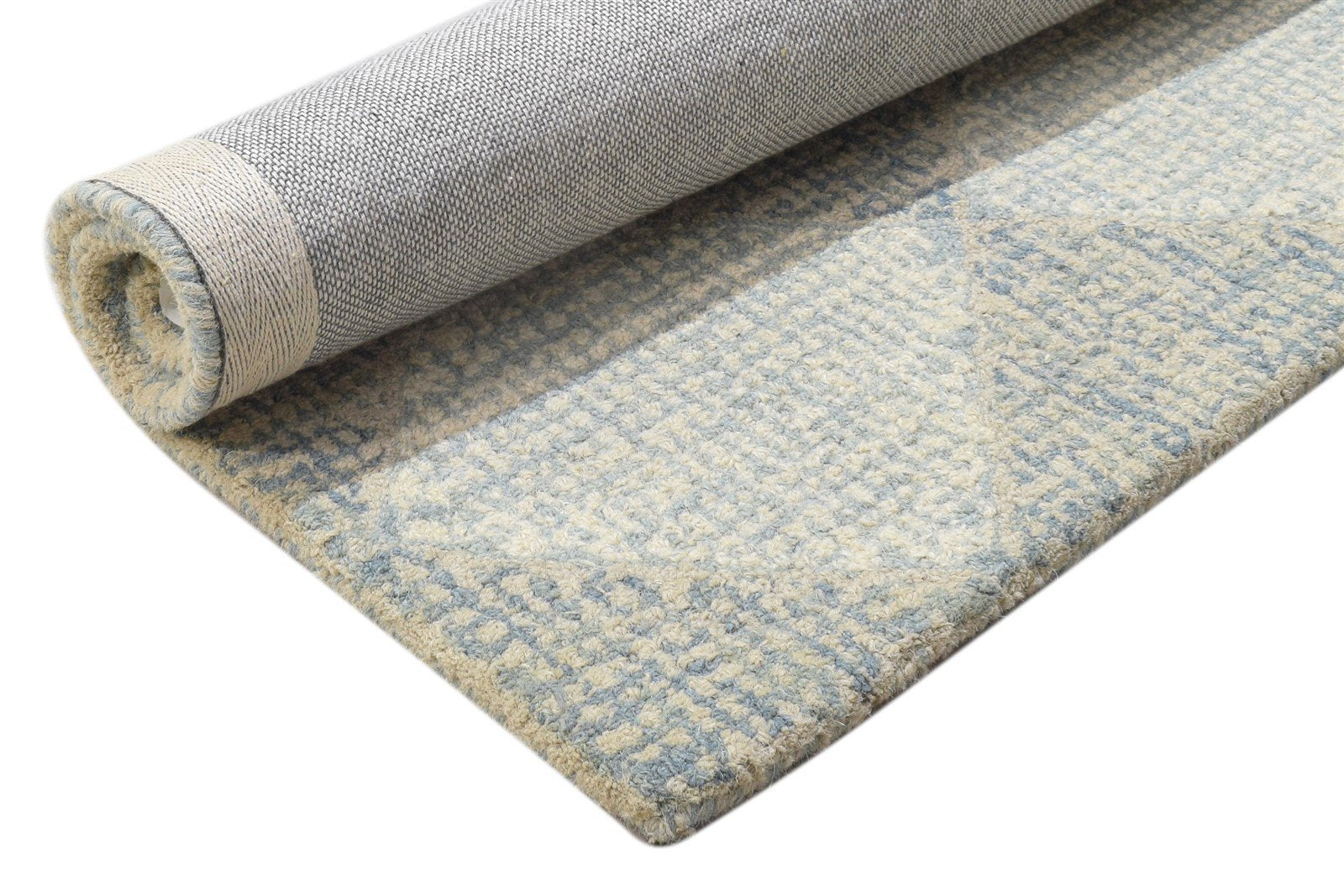 Wool Grey Rug 2' X 3' Modern Hand Tufted Scandinavian Diamond Small Carpet 7864136630421