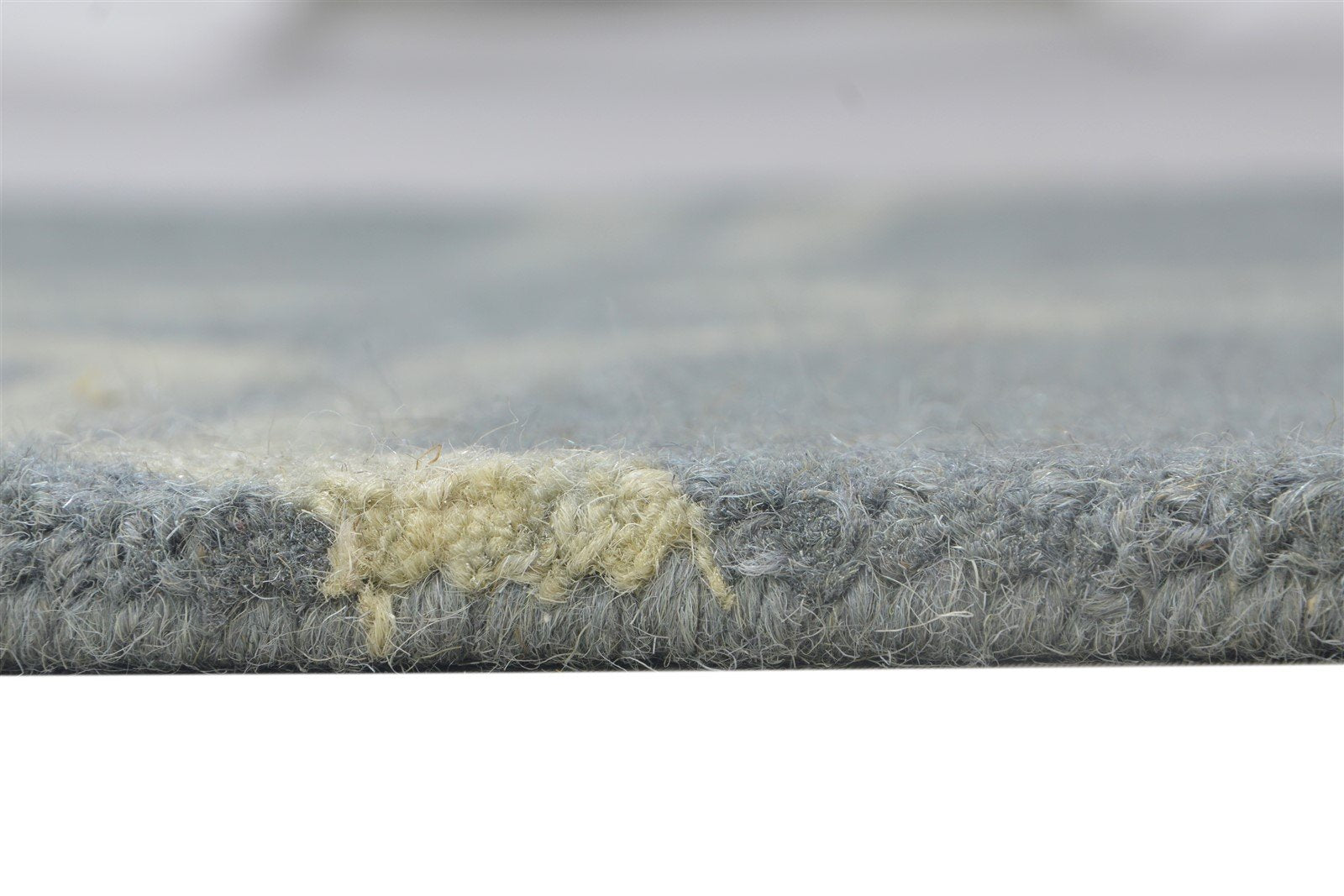 Wool Grey Rug 2' X 3' Modern Hand Tufted Scandinavian Geometric Small Carpet 7864137941141
