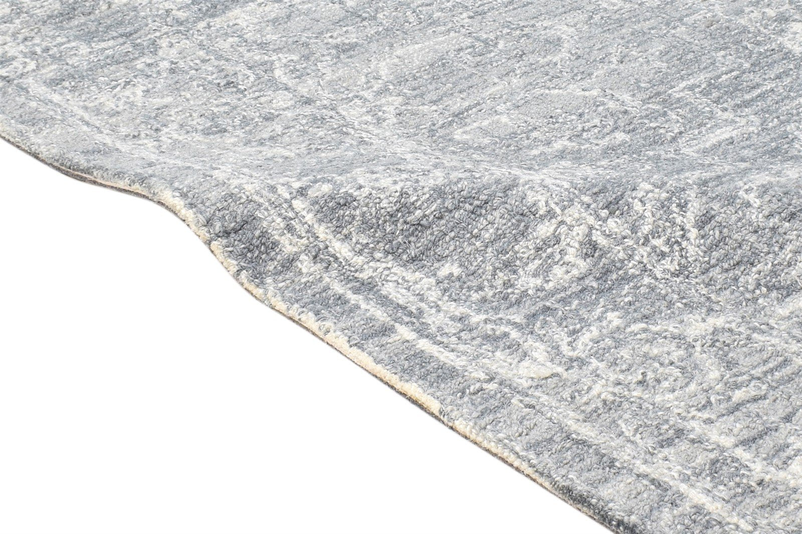 Wool Grey Rug 2' X 3' Modern Hand Tufted Scandinavian Nordic Small Carpet 7865180192917