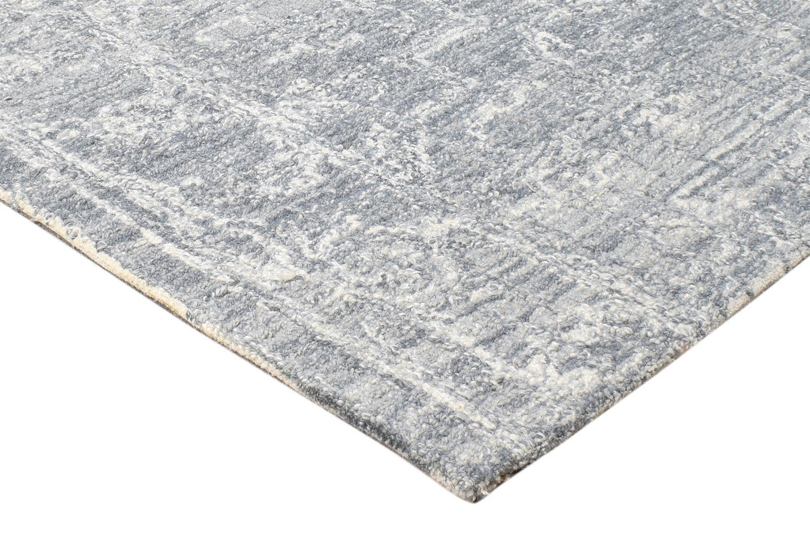 Wool Grey Rug 2' X 3' Modern Hand Tufted Scandinavian Nordic Small Carpet 7865180192917