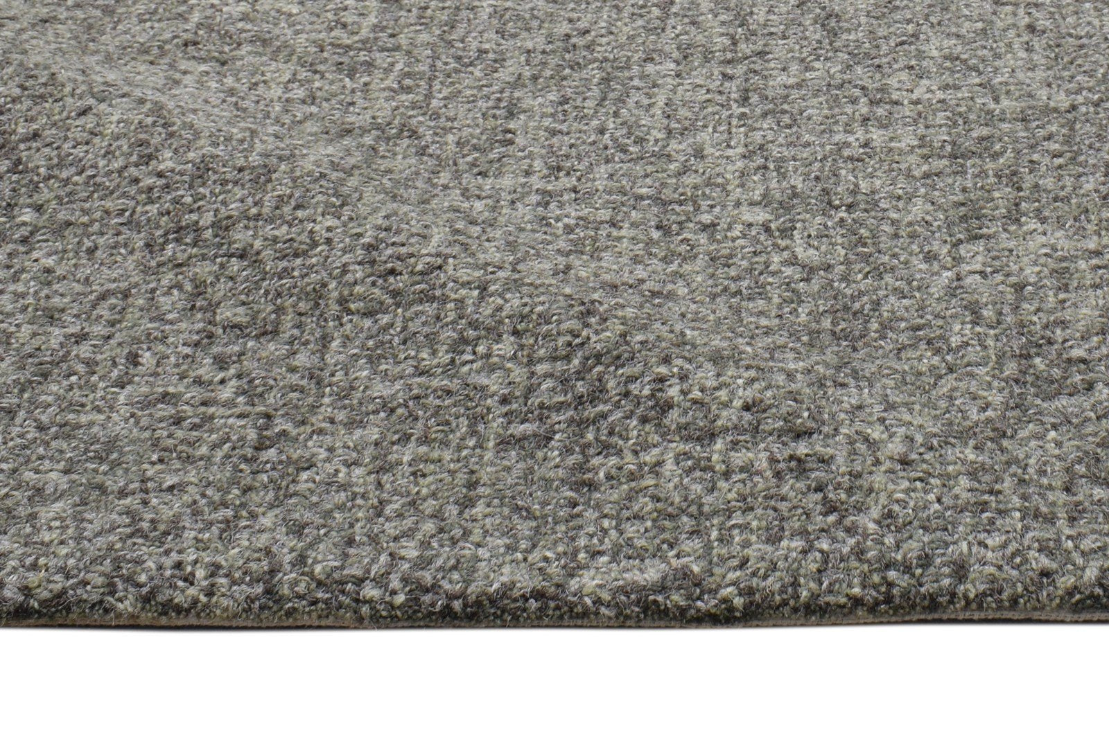 Wool Grey Rug 2' X 3' Modern Hand Tufted Scandinavian Solid Small Carpet 7864136958101
