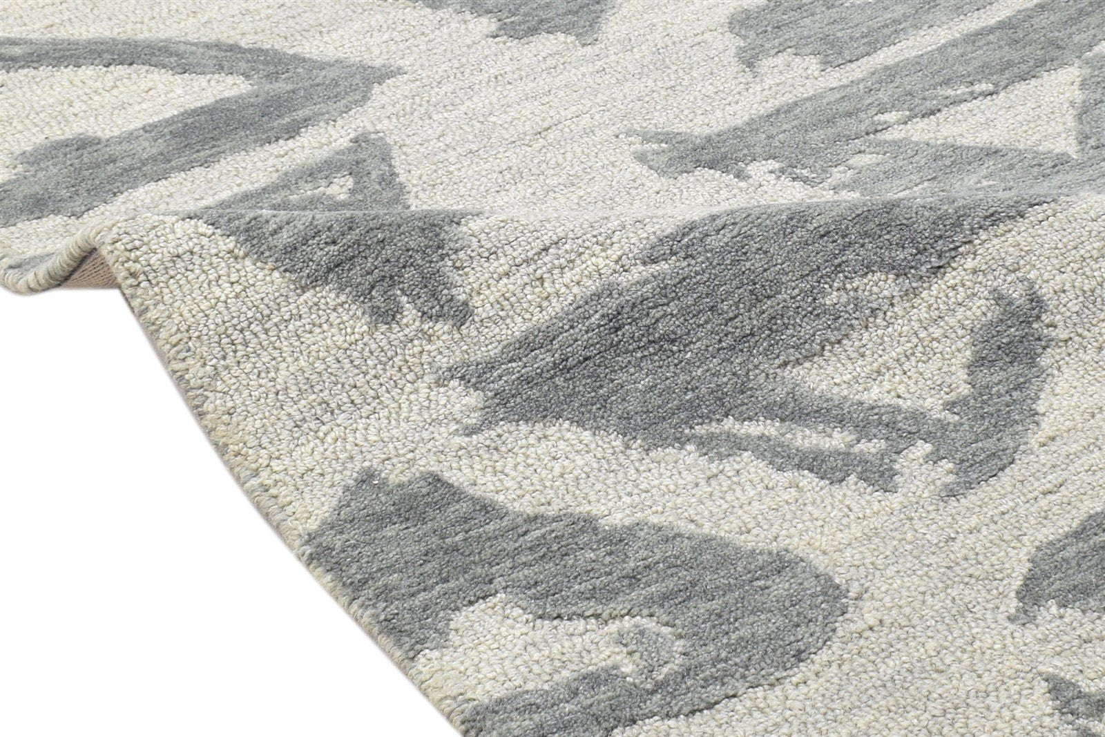 Wool Grey Rug 2' X 3' Modern Hand Tufted Scandinavian Triangles Small Carpet 7864136269973