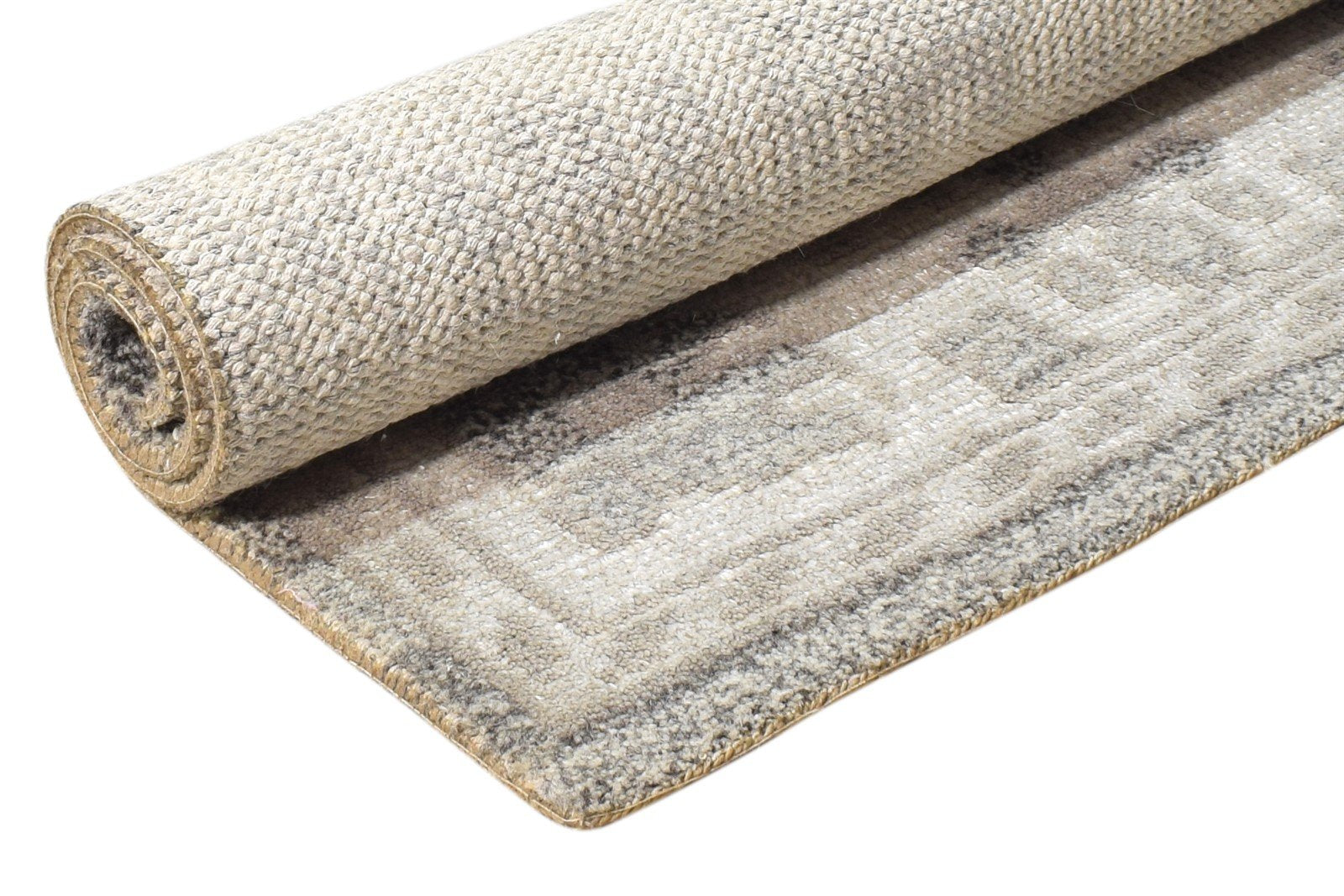 Wool Grey Rug 2' X 3' Persian Hand Knotted Heriz-Indian Oriental Small Carpet 7865133301909