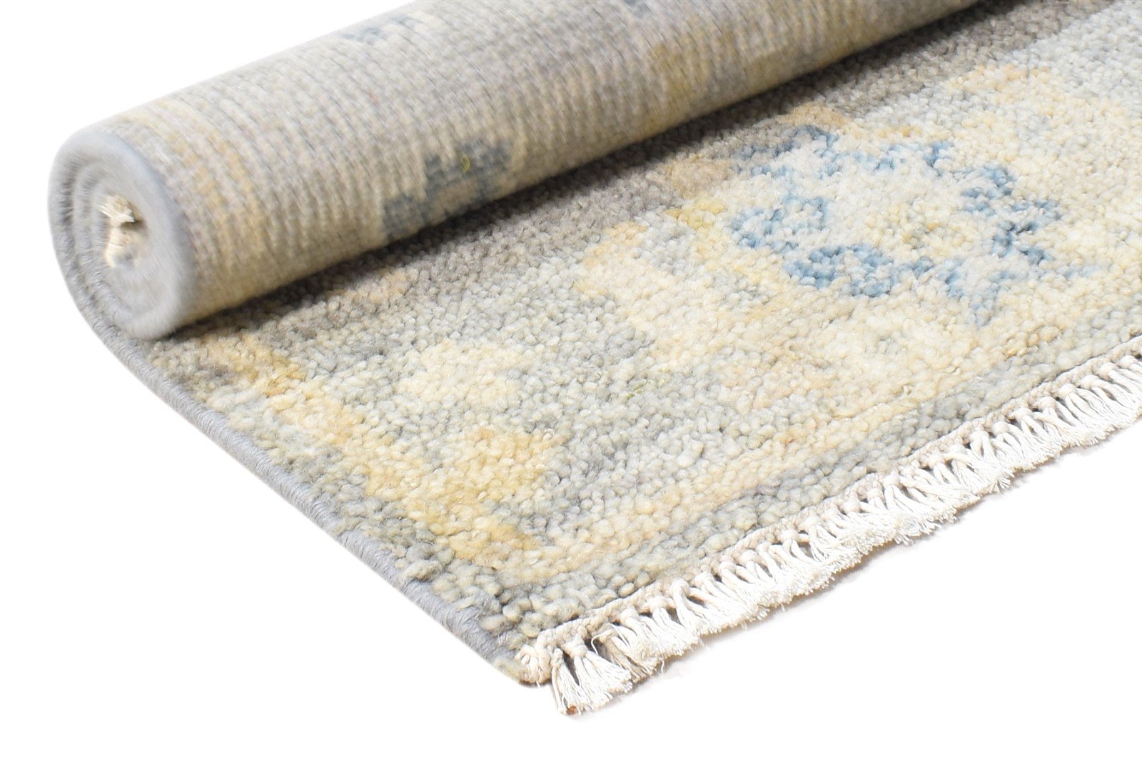 Wool Grey Rug 2' X 3' Persian Hand Knotted Oushak Oriental Small Carpet 7865016189077