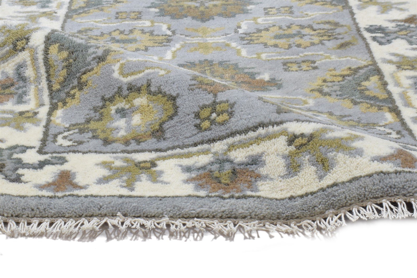 Wool Grey Rug 2' X 3' Persian Hand Knotted Oushak Oriental Small Carpet 7864191615125