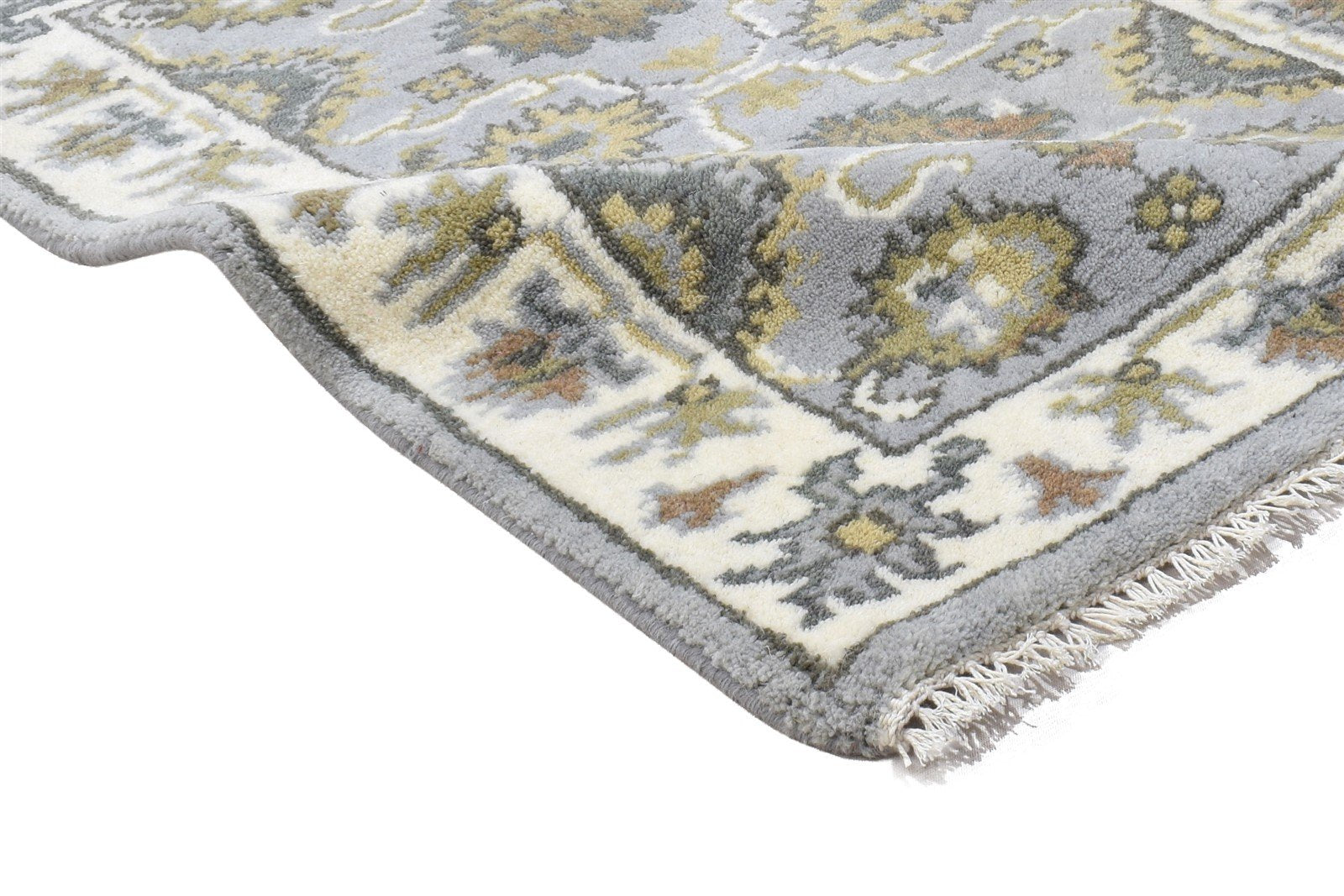 Wool Grey Rug 2' X 3' Persian Hand Knotted Oushak Oriental Small Carpet 7864191615125