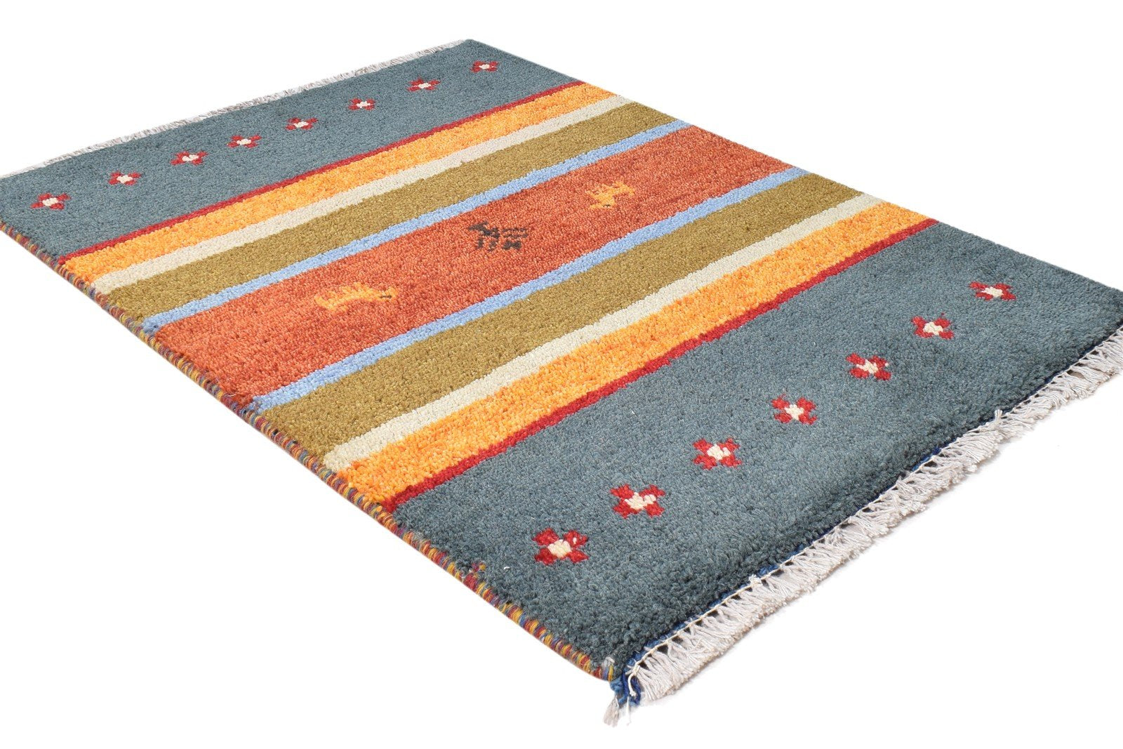 Wool Grey Rug 2' X 3' Southwestern Hand Knotted American Tribal Small Carpet 7865052430485