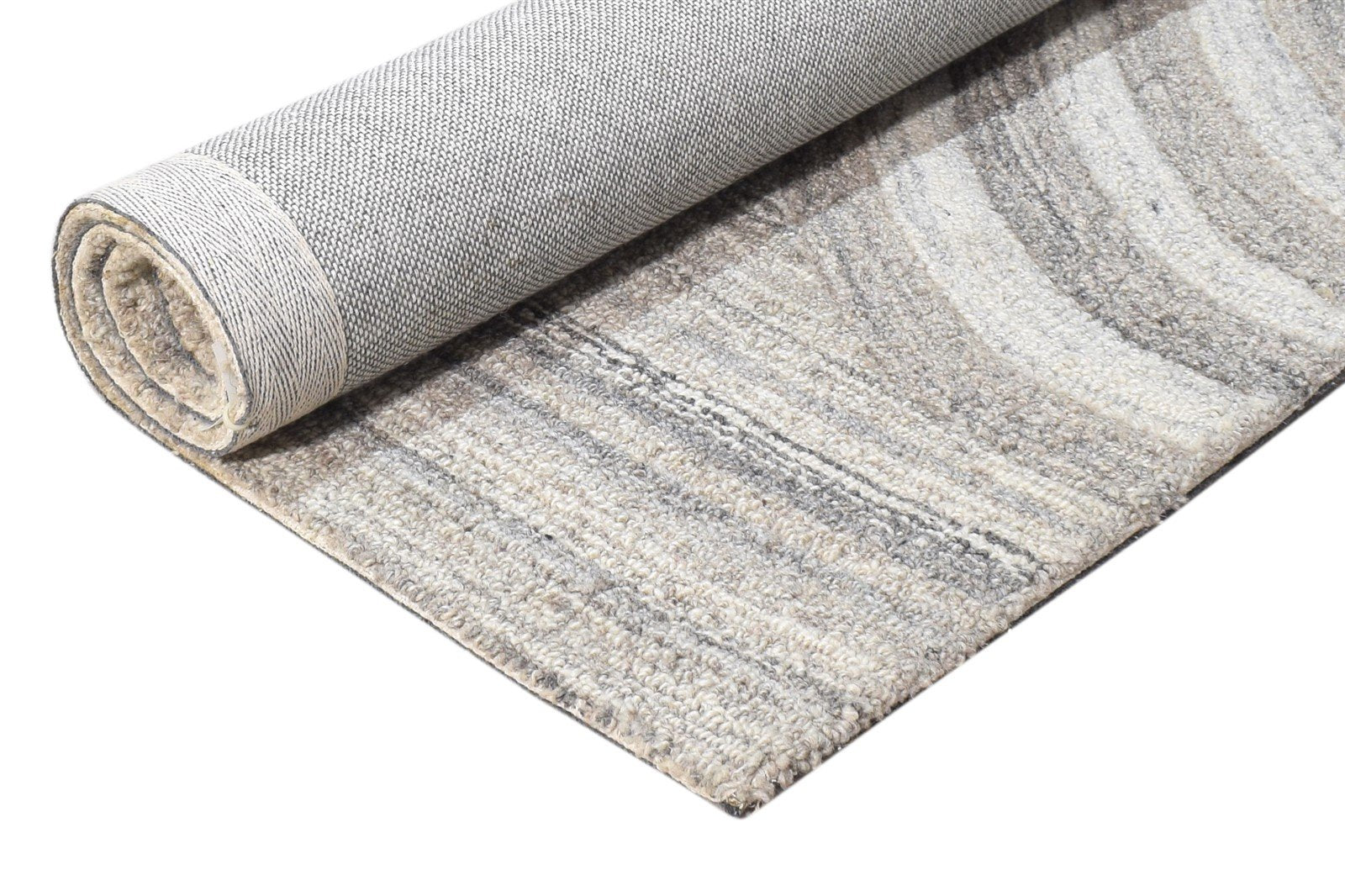 Wool Grey Rug 2' X 4' Modern Hand Tufted Scandinavian Nordic Small Carpet 7865079333013