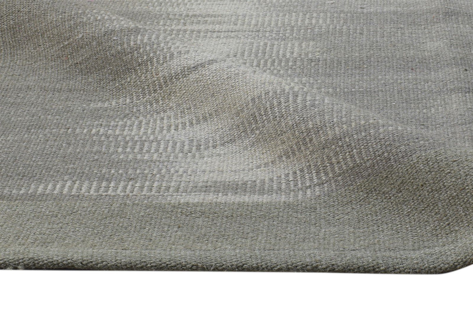 Wool Grey Rug 3' X 5' Modern Dhurrie American Abstract Small Carpet 7865169215637