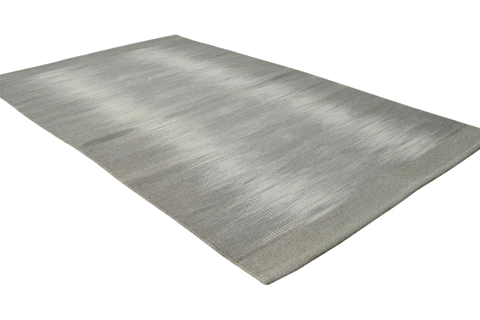 Wool Grey Rug 3' X 5' Modern Dhurrie American Abstract Small Carpet 7865169215637