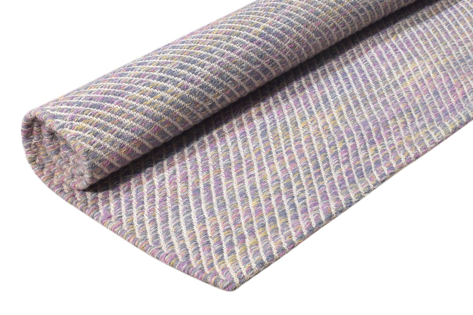 Wool Grey Rug 3' X 5' Modern Dhurrie Scandinavian Solid Small Carpet 7865169641621