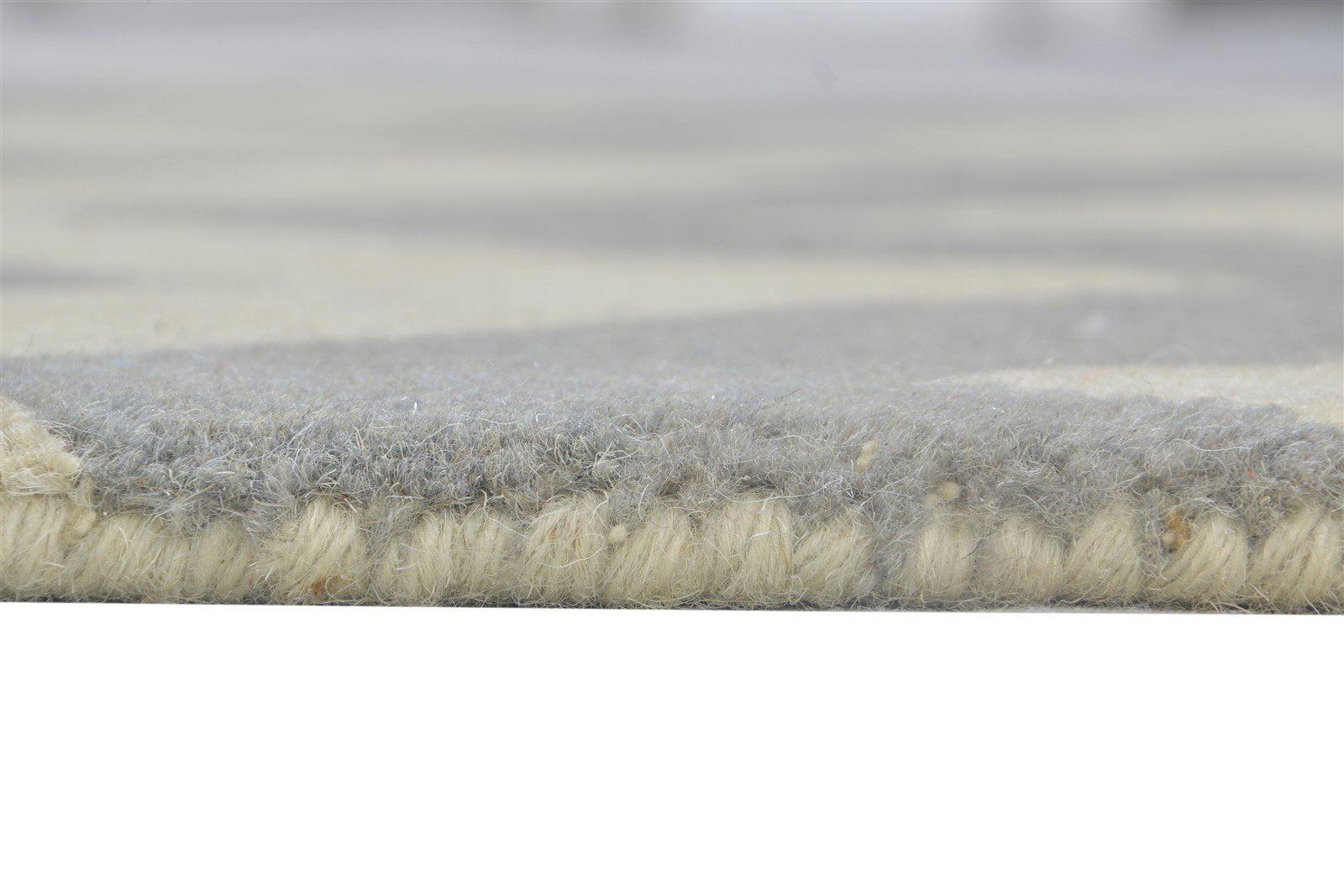 Wool Grey Rug 3' X 5' Modern Hand Tufted Scandinavian Chevron Room Size Carpet 7864306172053