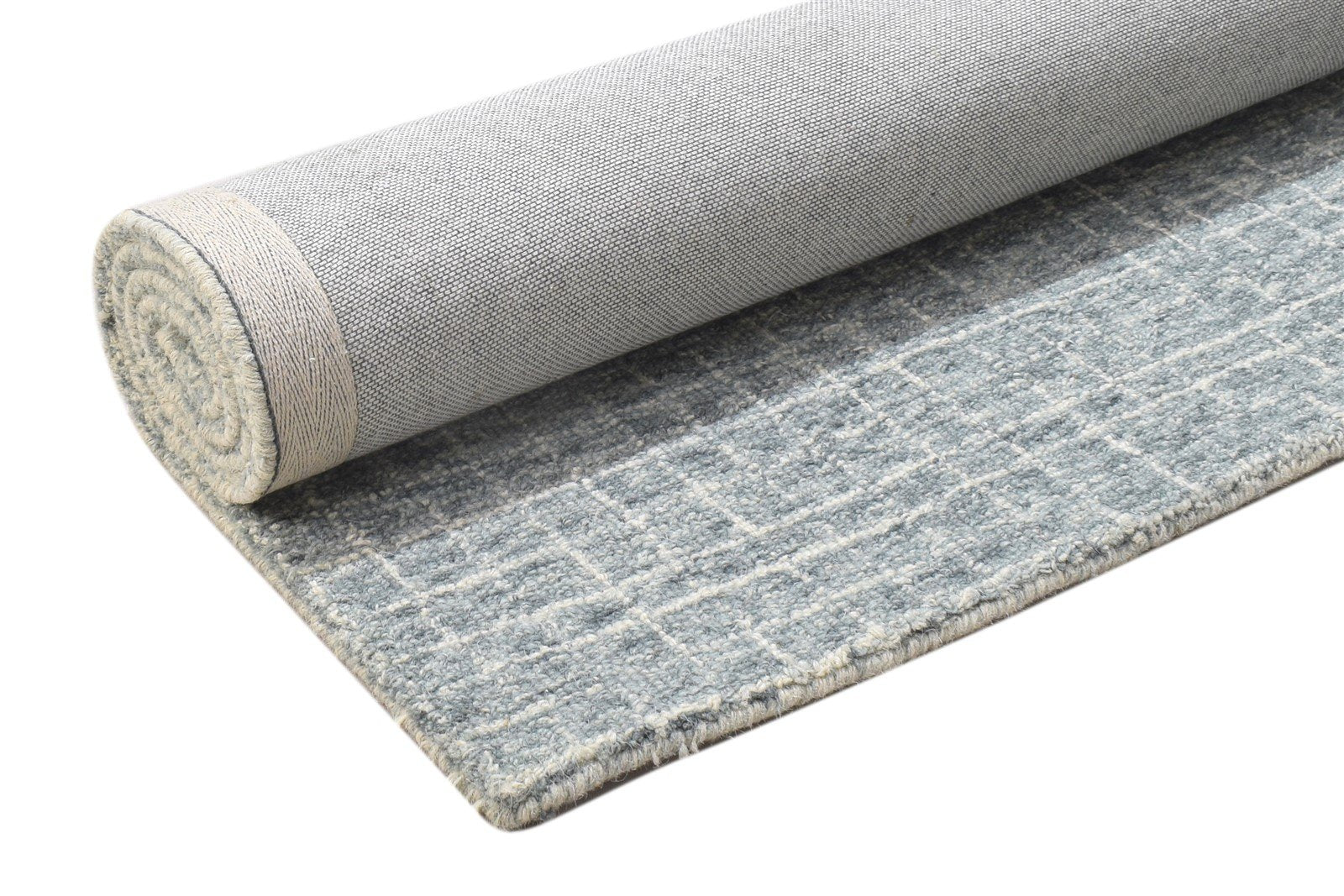 Wool Grey Rug 3' X 5' Modern Hand Tufted Scandinavian Geometric Room Size Carpet 7864142397589