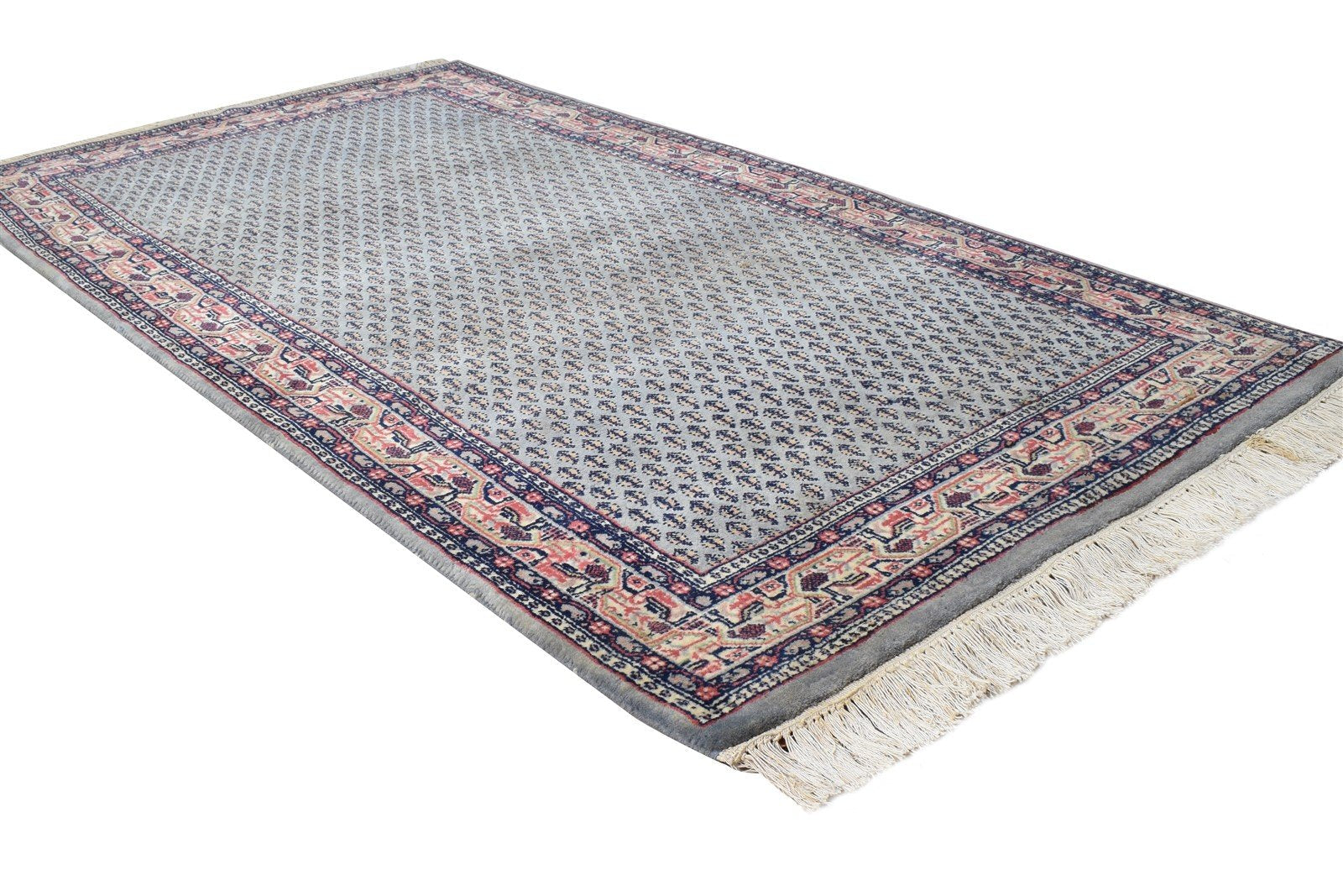 Wool Grey Rug 3' X 5' Persian Hand Knotted Qum Oriental Small Carpet 7864677925013