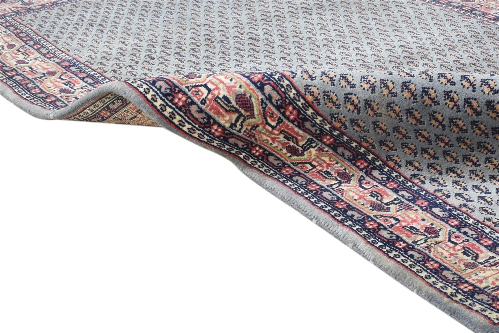 Wool Grey Rug 3' X 5' Persian Hand Knotted Qum Oriental Small Carpet 7864677925013