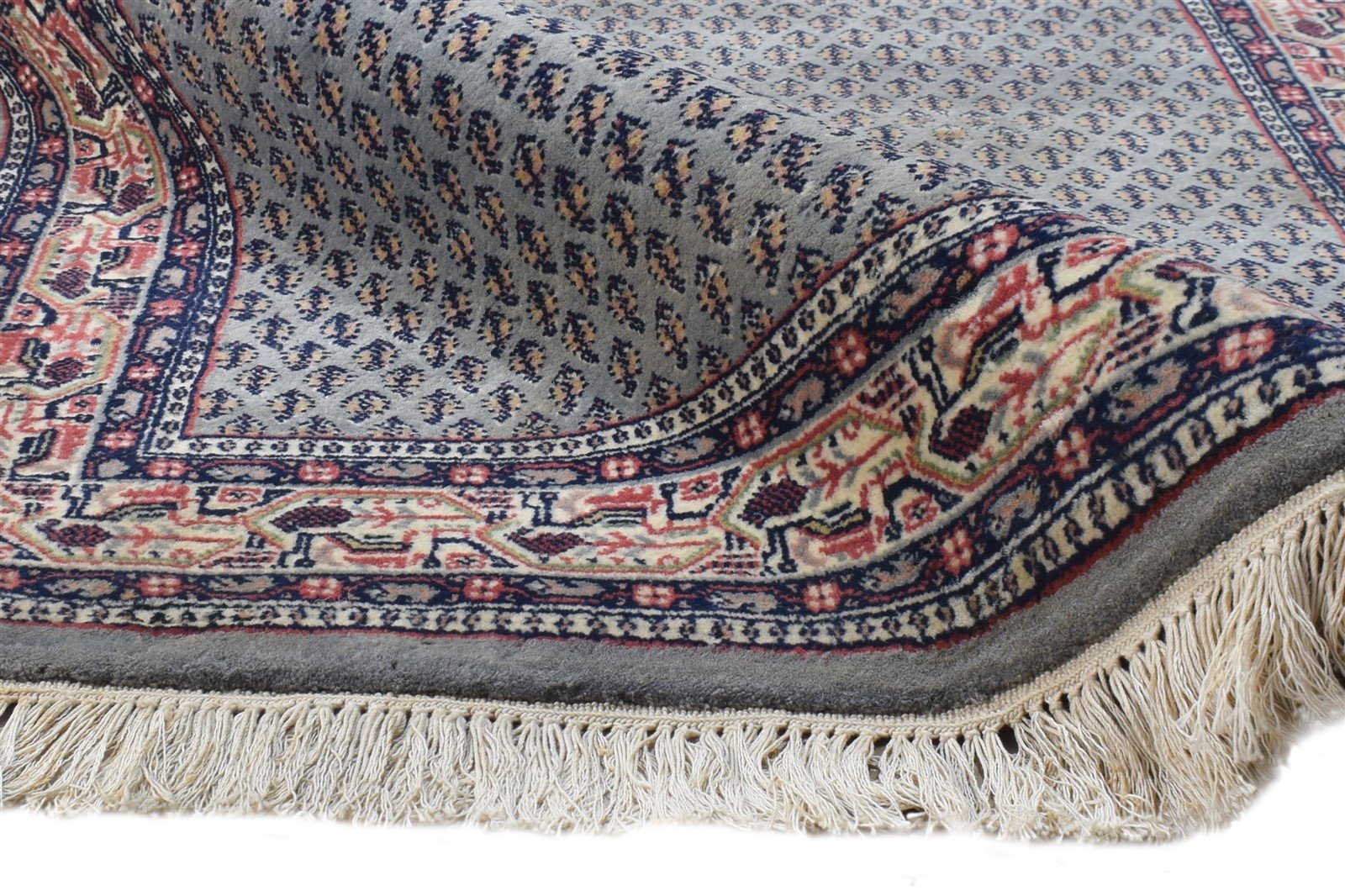 Wool Grey Rug 3' X 5' Persian Hand Knotted Qum Oriental Small Carpet 7864677925013
