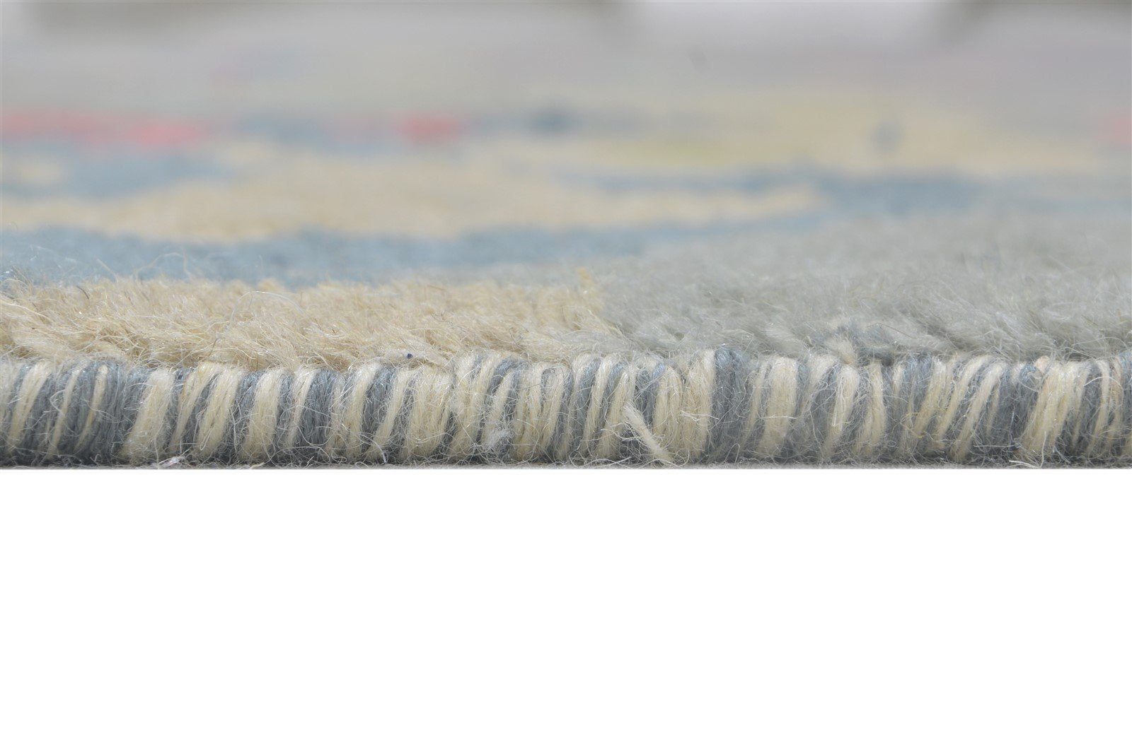 Wool Grey Rug 4' X 5' Modern Hand Knotted Bohemian Abstract Room Size Carpet 7864314167445