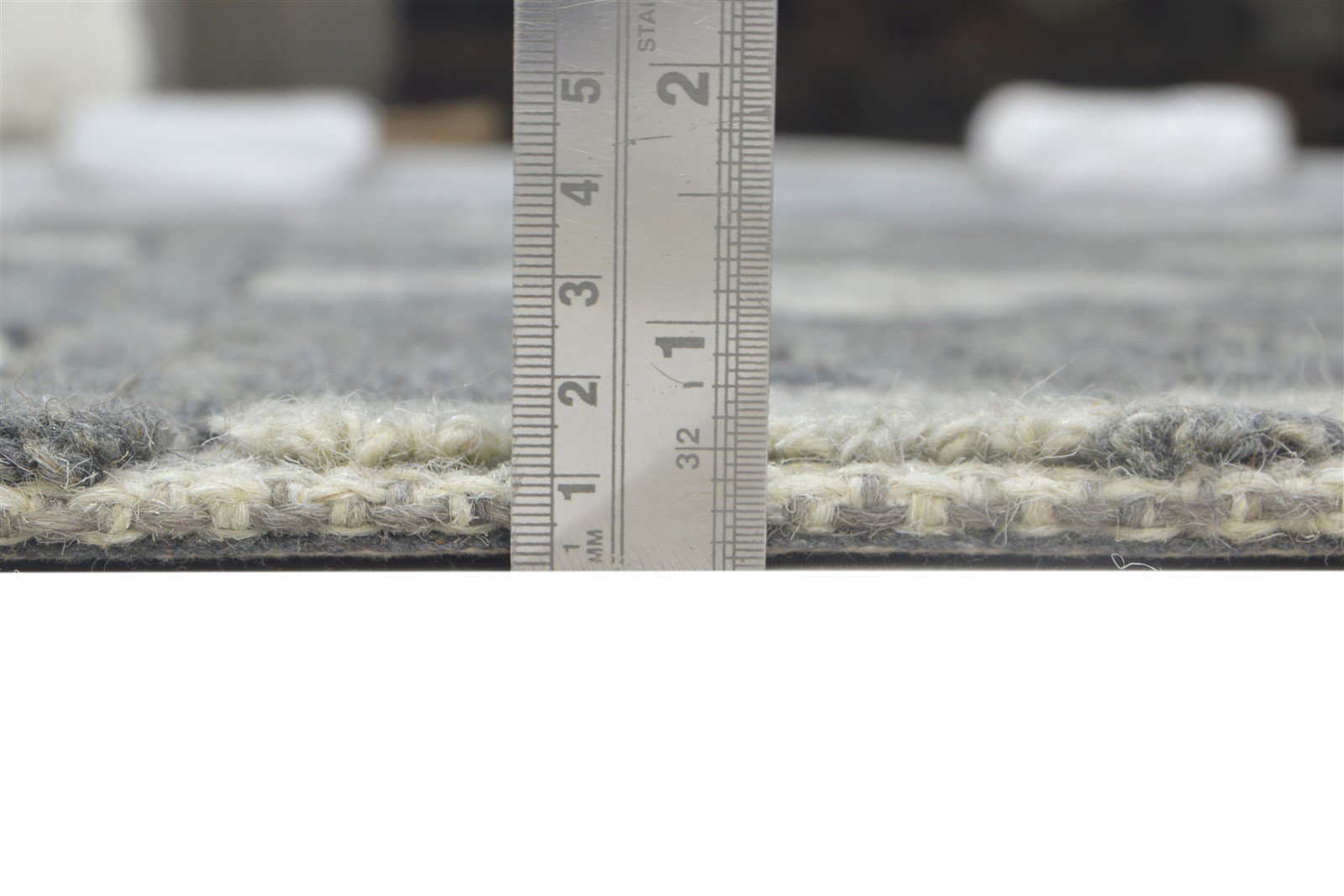 Wool Grey Rug 4' X 5' Modern Hand Tufted Scandinavian Trellis Room Size Carpet 7864143642773