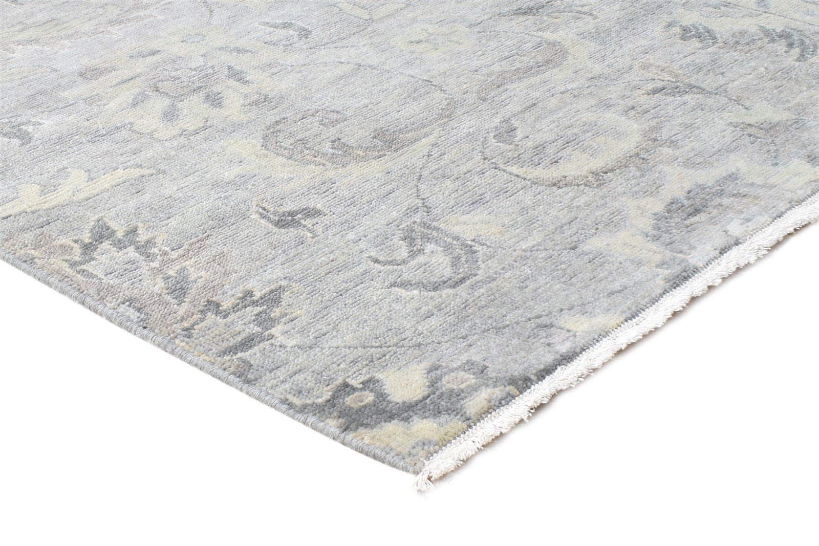 Charlene Wool Grey Rug 4' X 5' Persian Hand Knotted Oushak Oriental 7865145032853