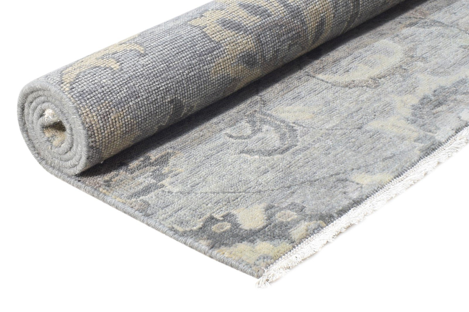Charlene Wool Grey Rug 4' X 5' Persian Hand Knotted Oushak Oriental 7865145032853