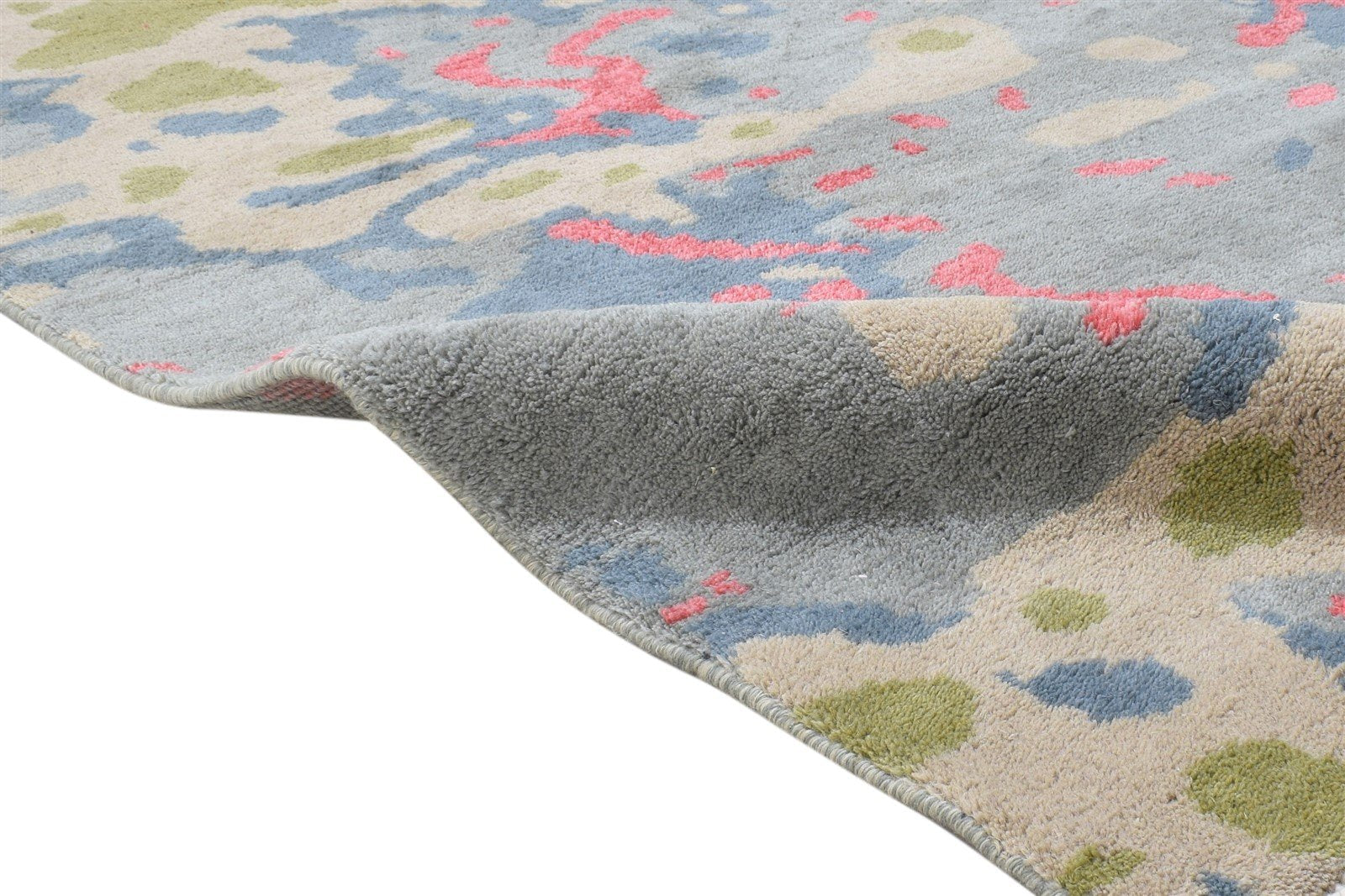 Wool Grey Rug 4' X 6' Modern Hand Knotted Bohemian Abstract Room Size Carpet 7864314626197