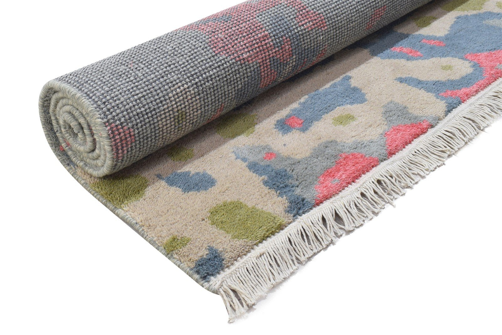 Wool Grey Rug 4' X 6' Modern Hand Knotted Bohemian Abstract Room Size Carpet 7864314626197