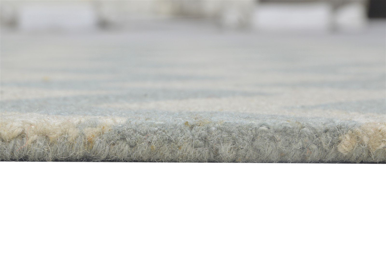 Wool Grey Rug 4' X 6' Modern Hand Tufted Scandinavian Chevron Room Size Carpet 7864308564117