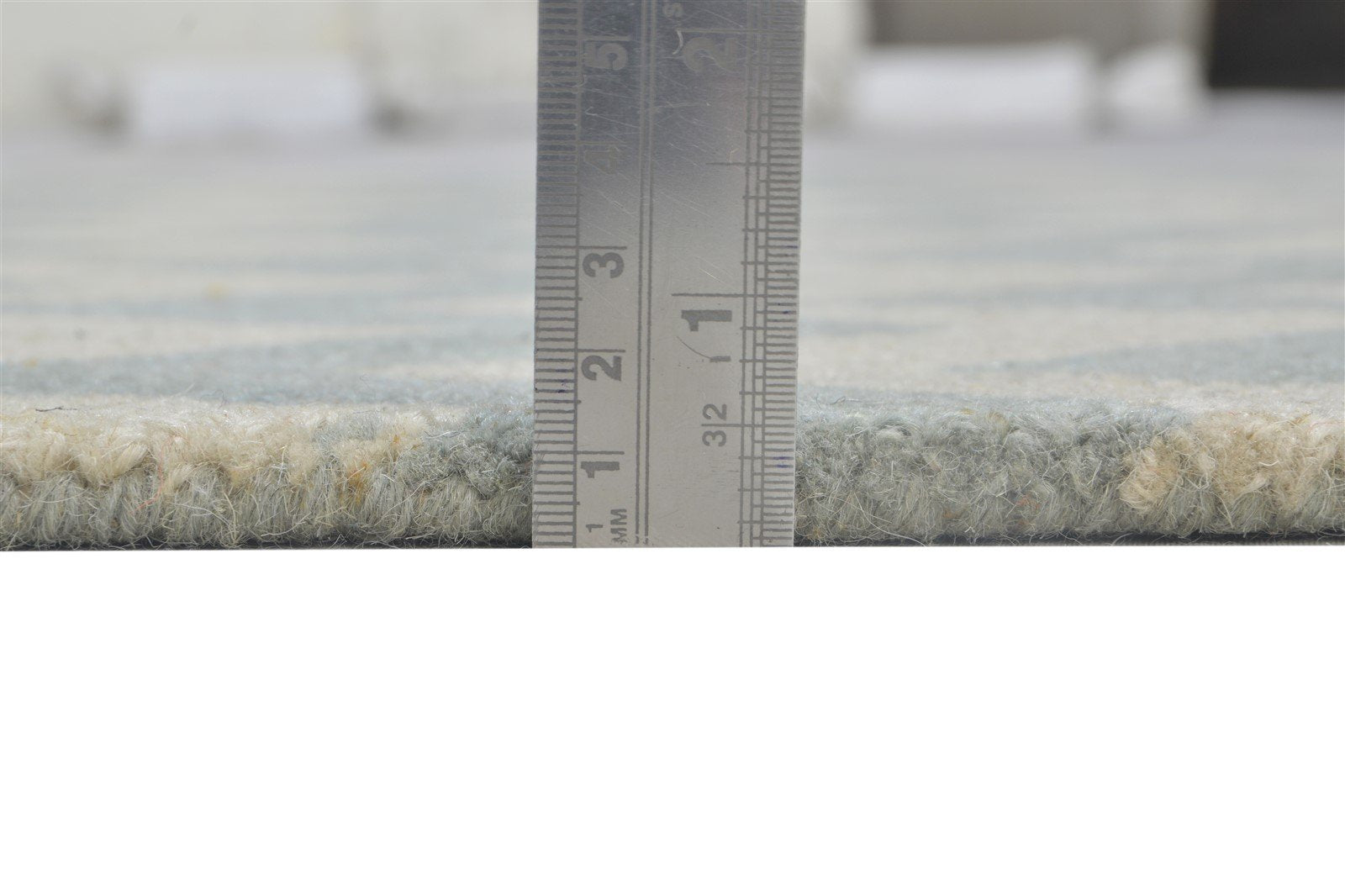 Wool Grey Rug 4' X 6' Modern Hand Tufted Scandinavian Chevron Room Size Carpet 7864308564117